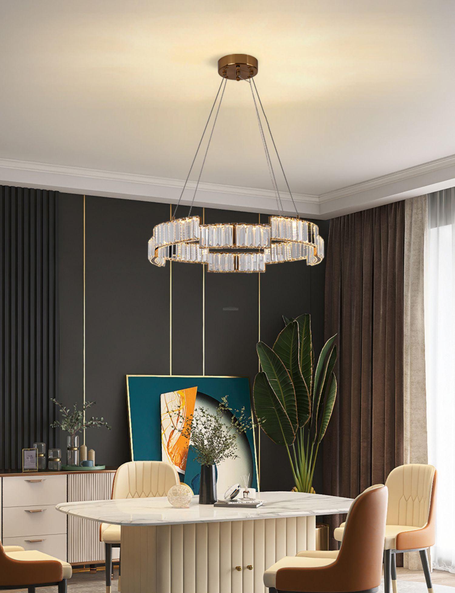 Stella Crystal Round Chandelier-Sylvia Space