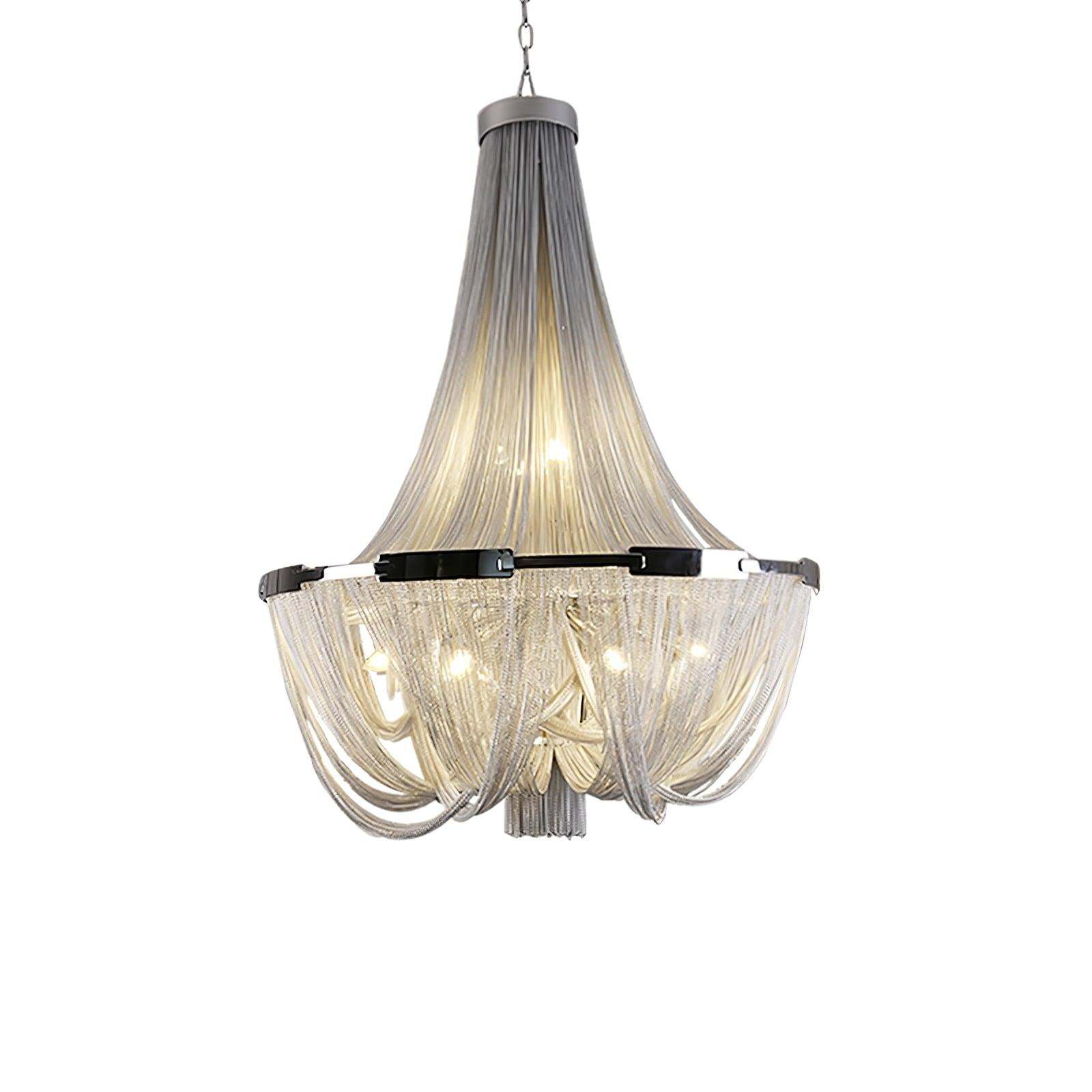 Tassel Aluminum Chain Chandelier ∅ 23.6″-Sylvia Space