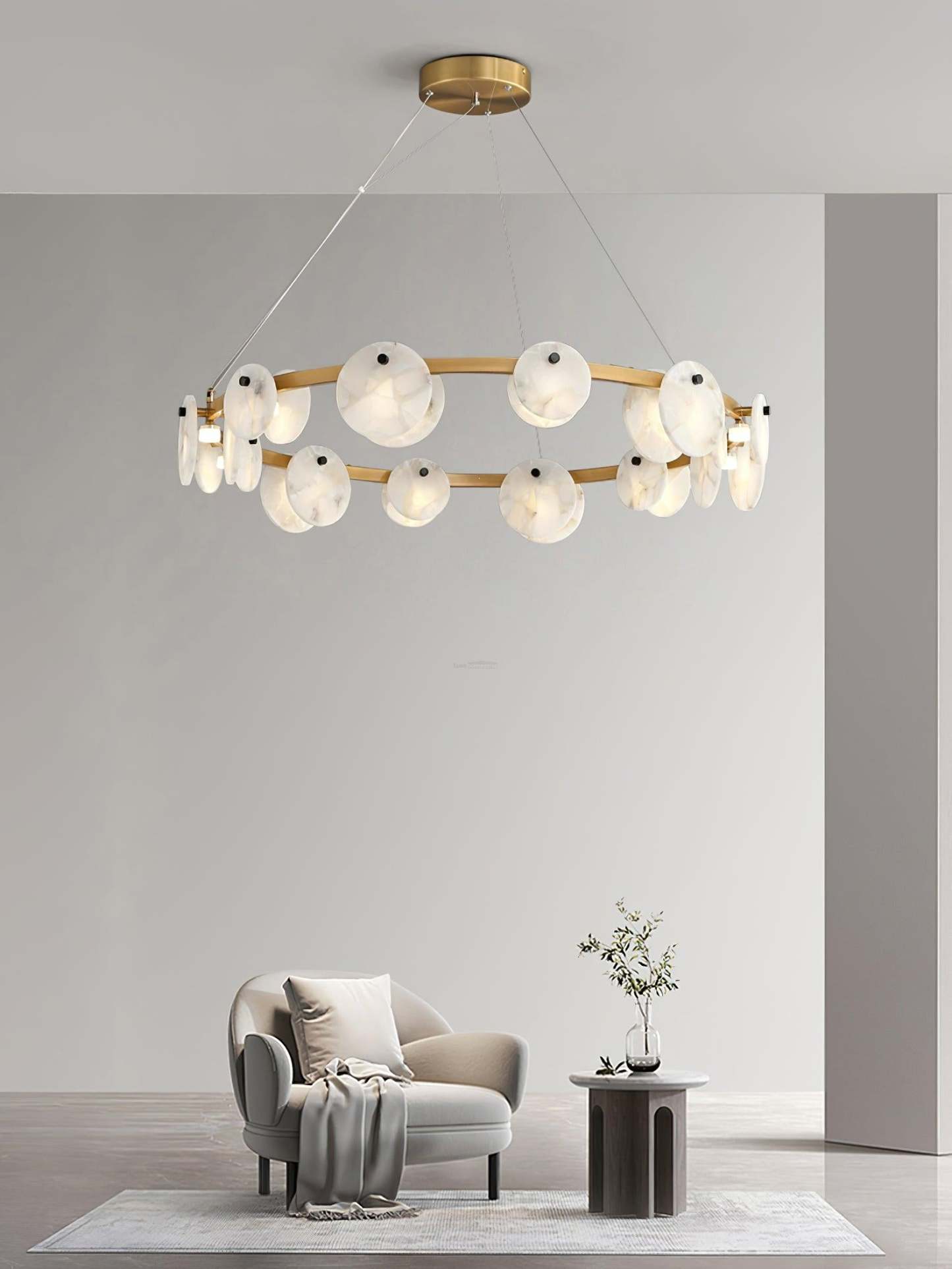 Trinidad Alabaster Chandelier with 8/10 heads-Sylvia Space