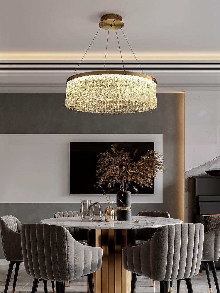 Halo Crystal Round Chandelier-Sylvia Space