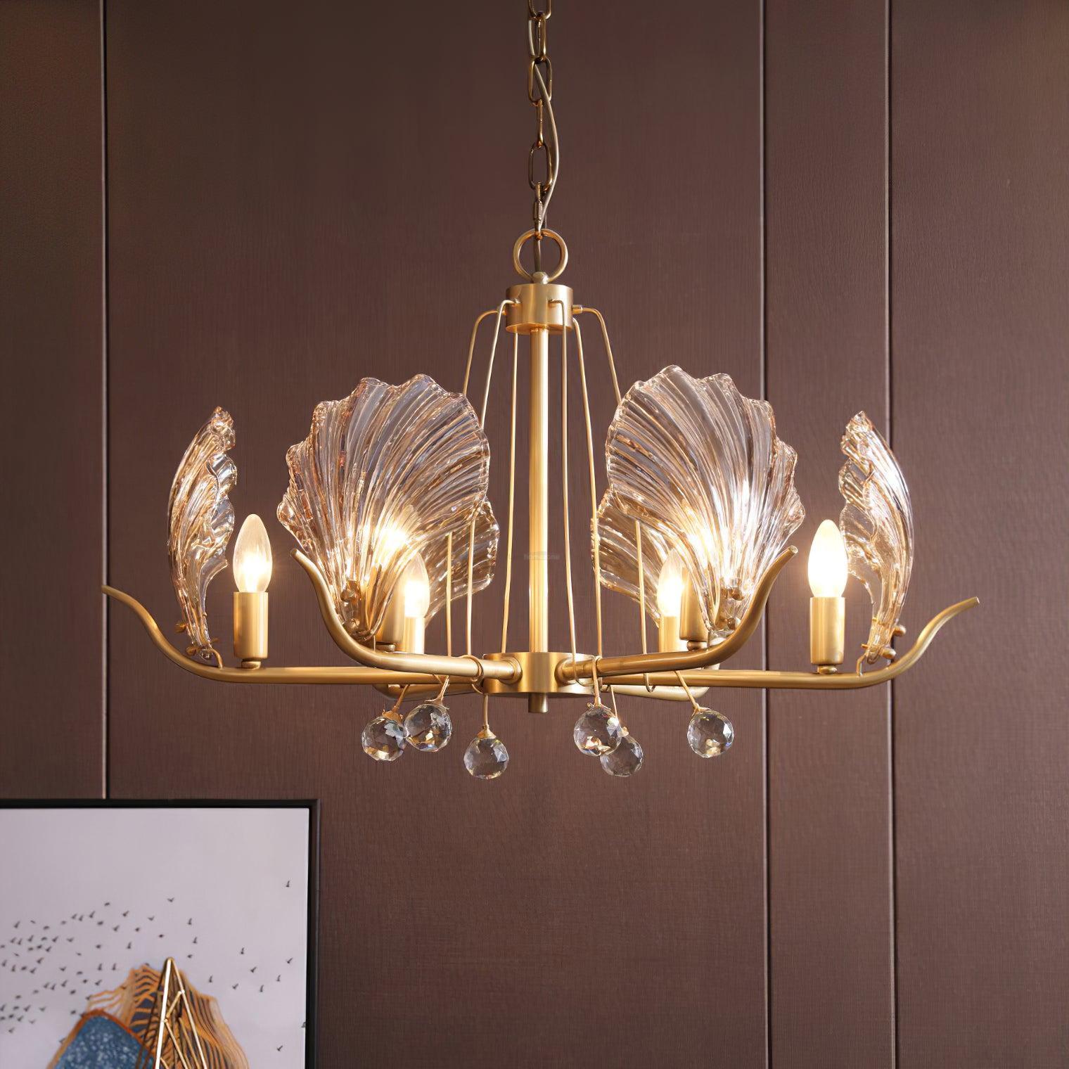 Shell Crystal Chandelier with 3/6/8 heads-Sylvia Space