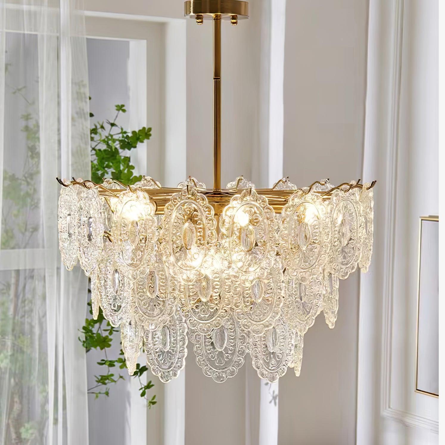 Wave Glass Style Chandelier-Sylvia Space
