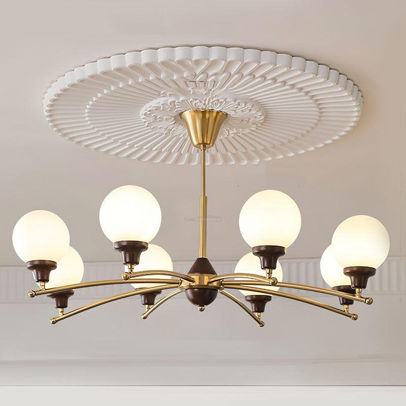Walnut Glass Ball Chandelier ∅ 21.6″-Sylvia Space
