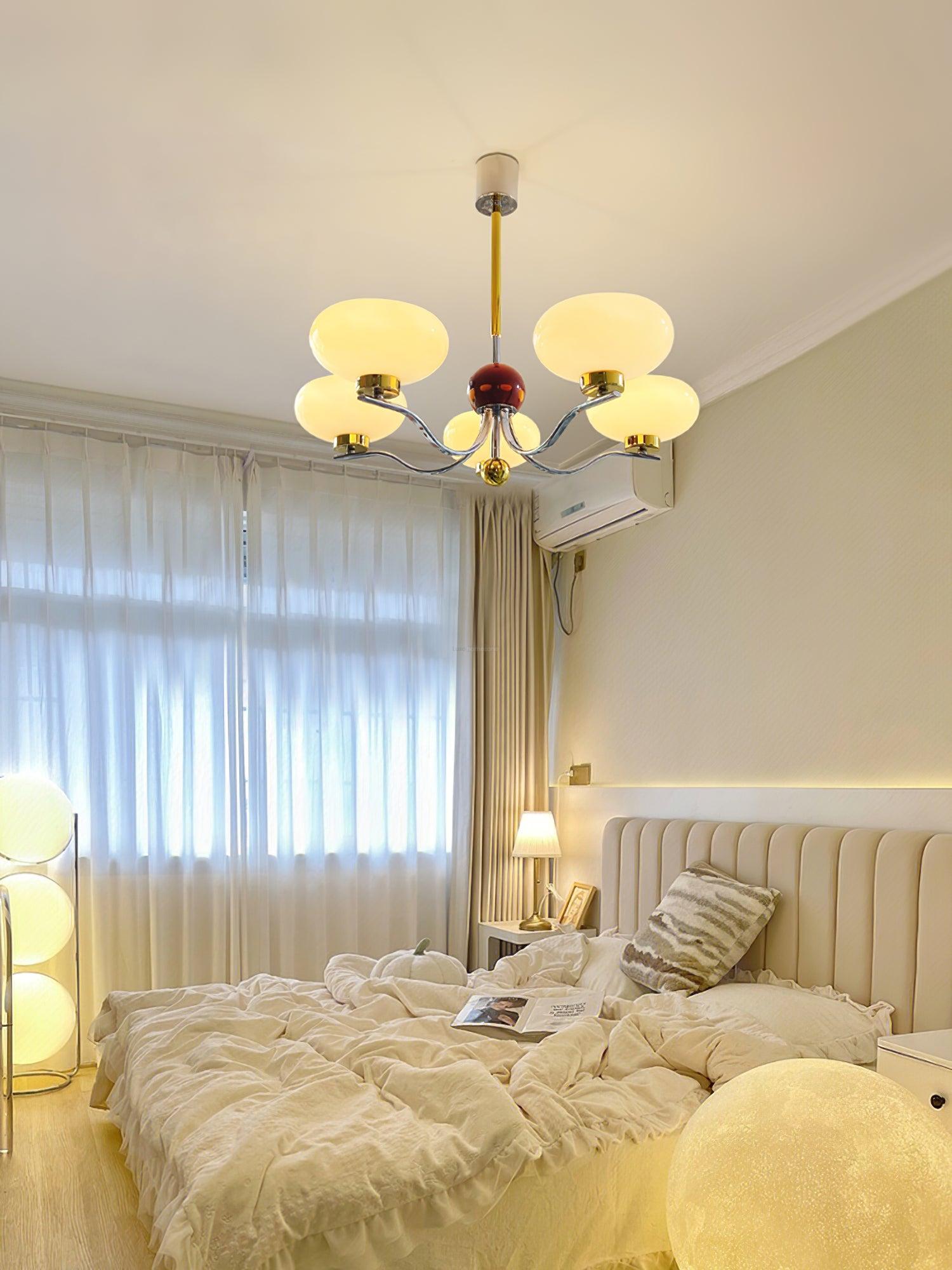 Medieval Glass Bowl Chandelier with 3/5 heads-Sylvia Space