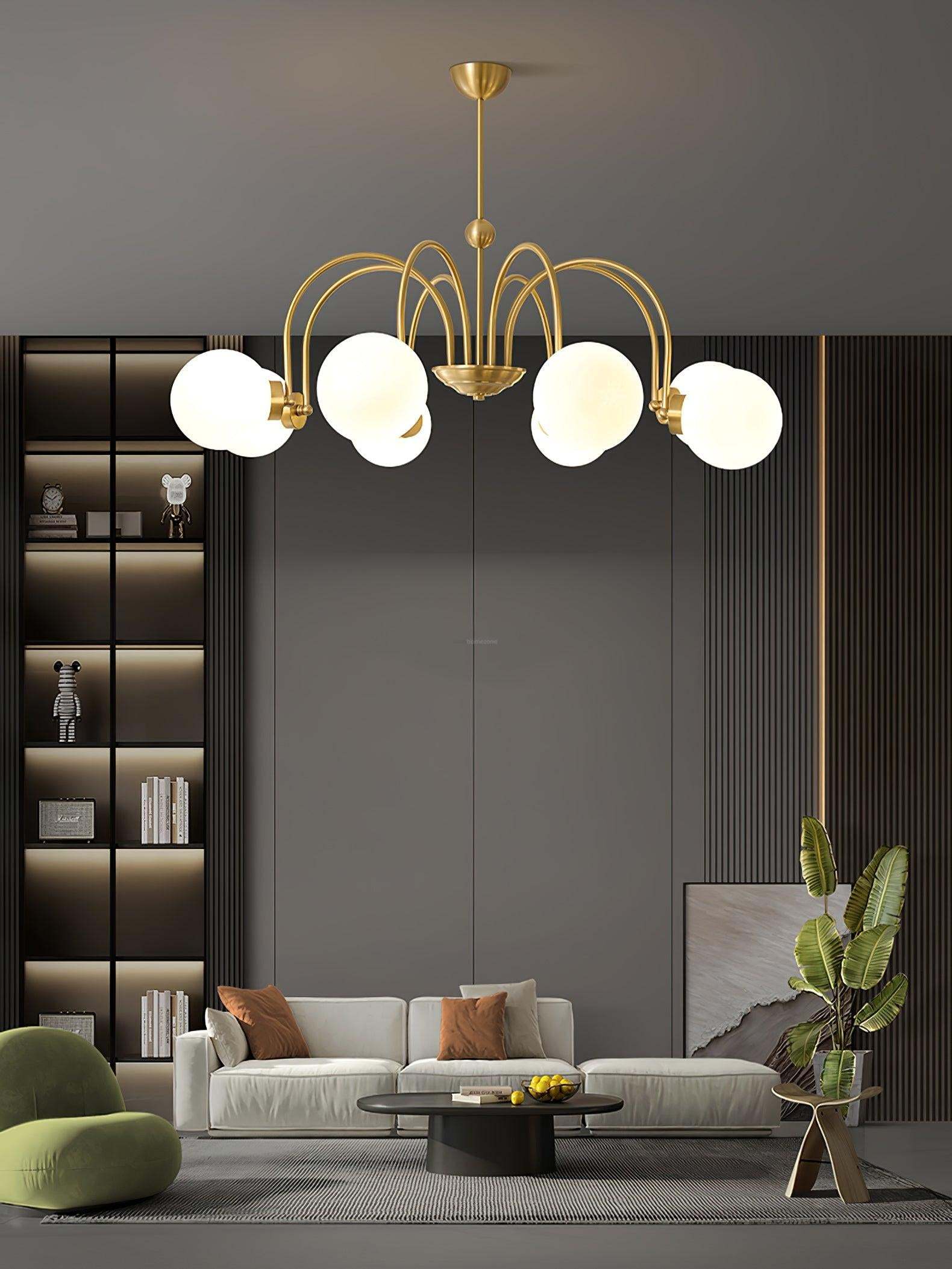 Yisu Brass Chandelier with 3/6/8 heads-Sylvia Space