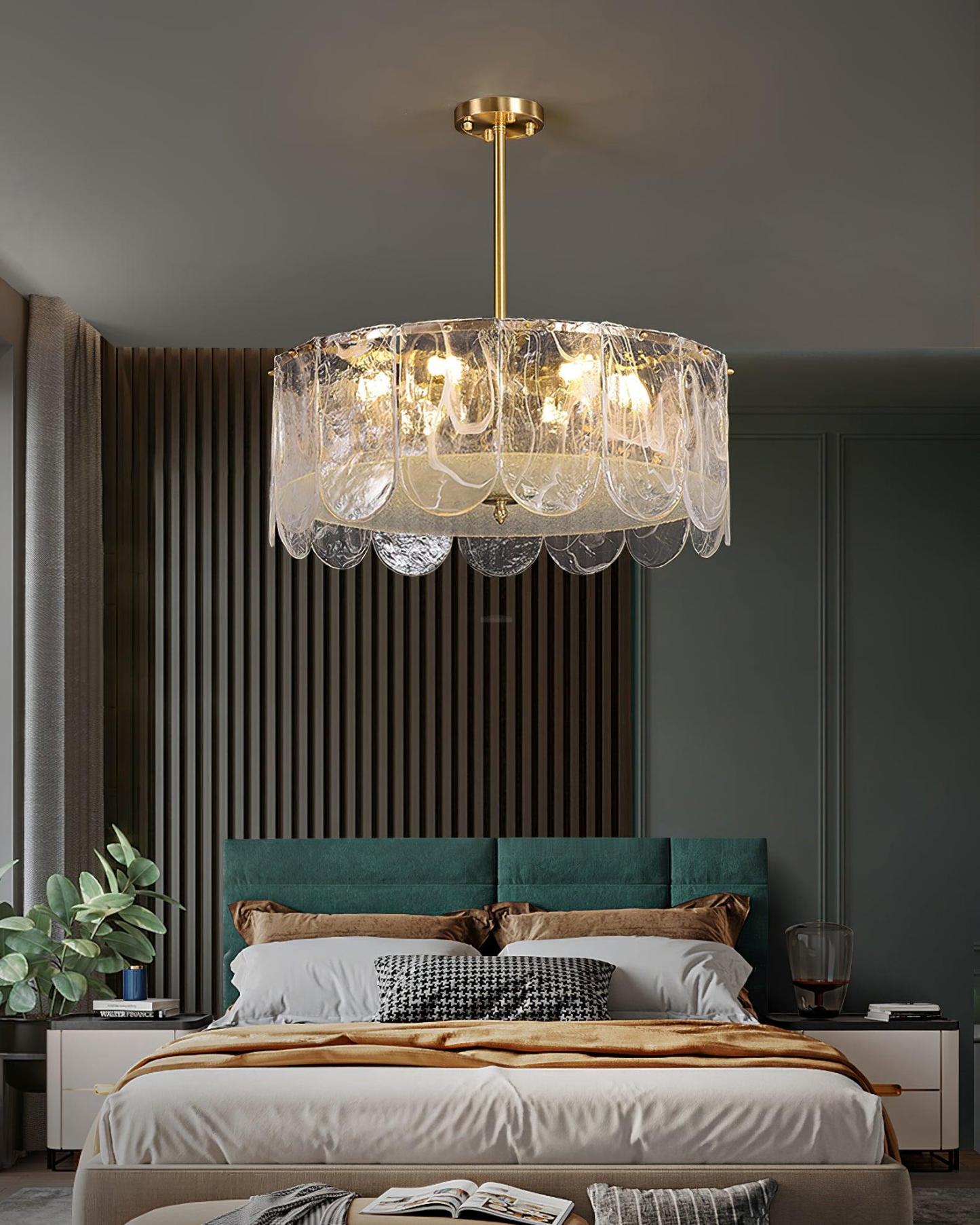 Traditional Classic Metal Glass Chandelier ∅ 15.7″-Sylvia Space