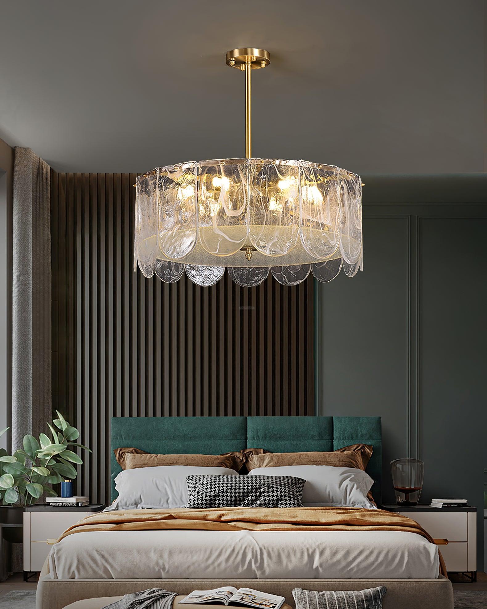 Traditional Classic Metal Glass Chandelier ∅ 15.7″-Sylvia Space