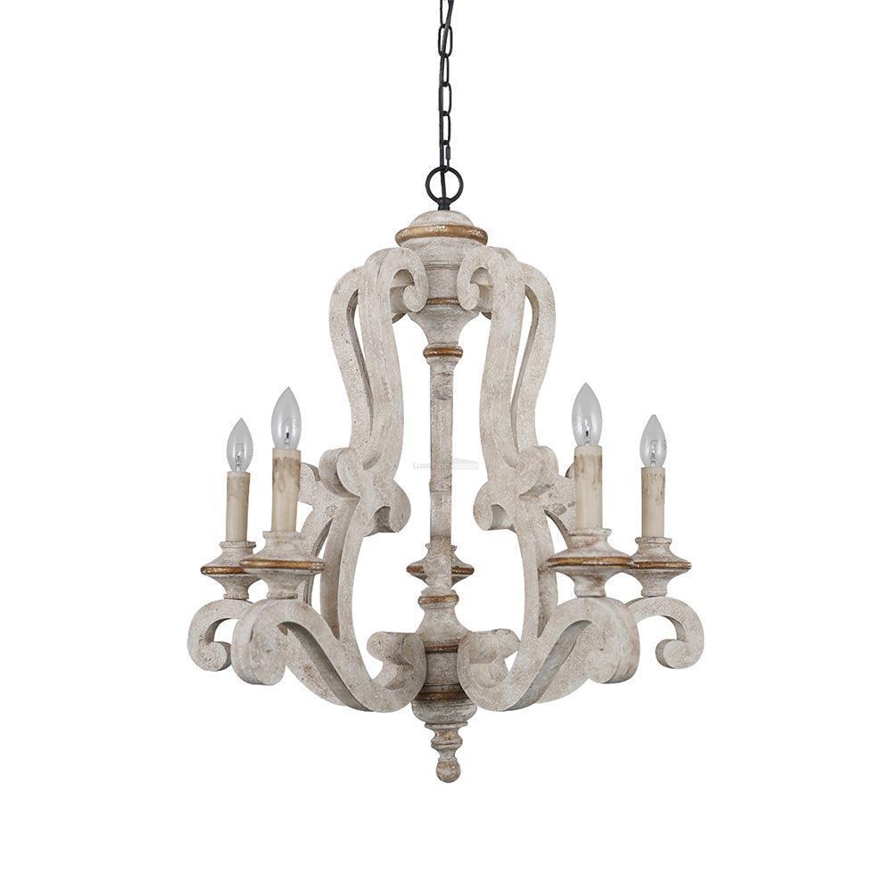 Parrotuncle Wooden Candle Chandelier Φ 23.6″-Sylvia Space