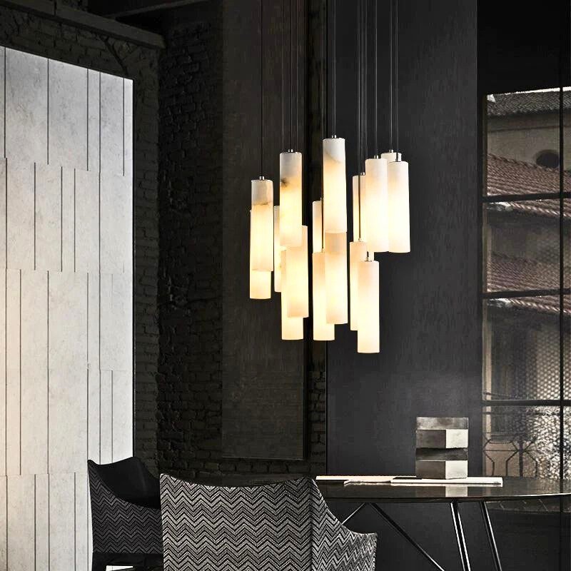 Entokei Alabaster Chandelier Light-Sylvia Space