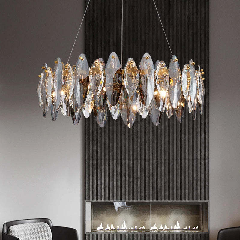 Lazzo Modern Crystal Chandelier-Sylvia Space