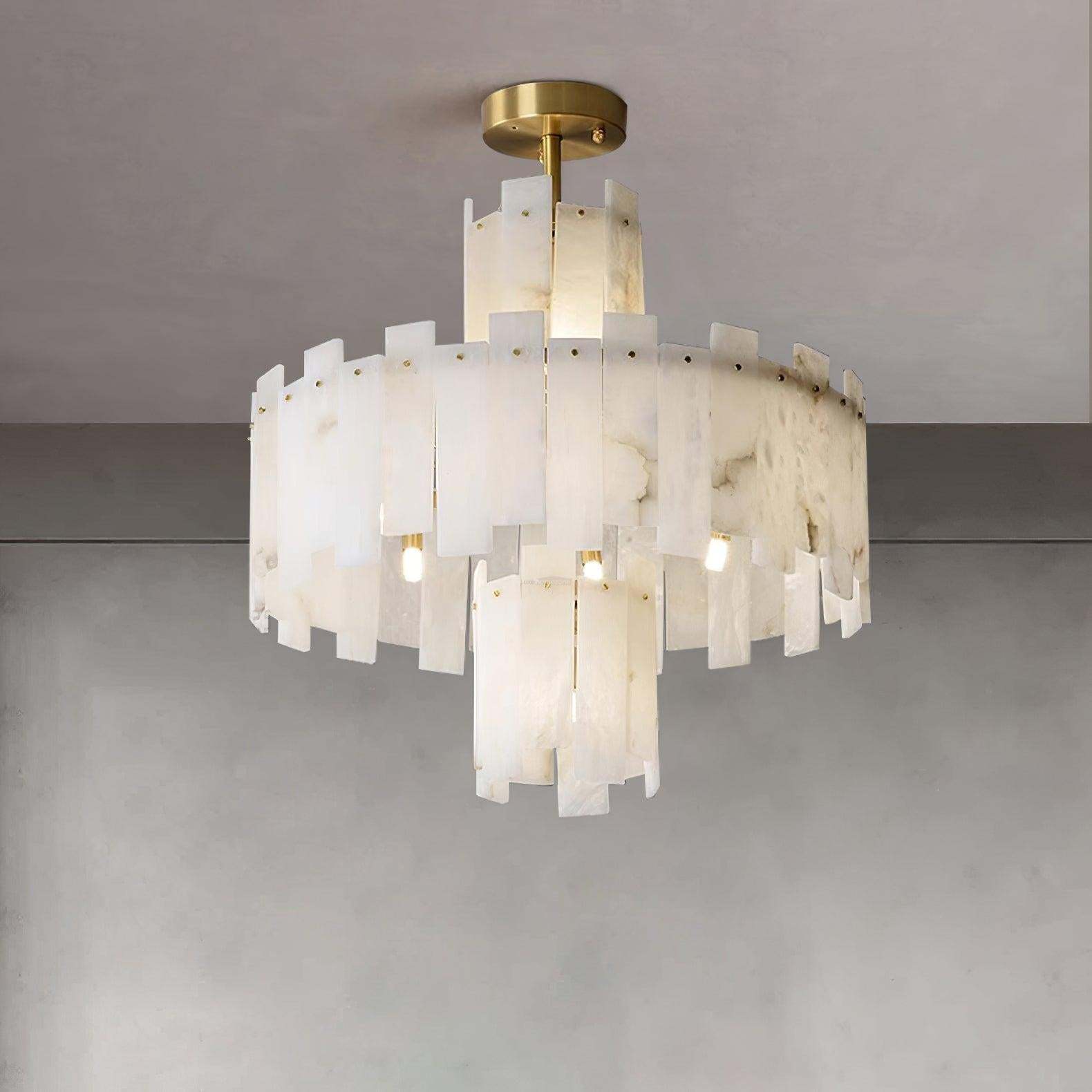 Regina Alabaster Round Chandelier-Sylvia Space