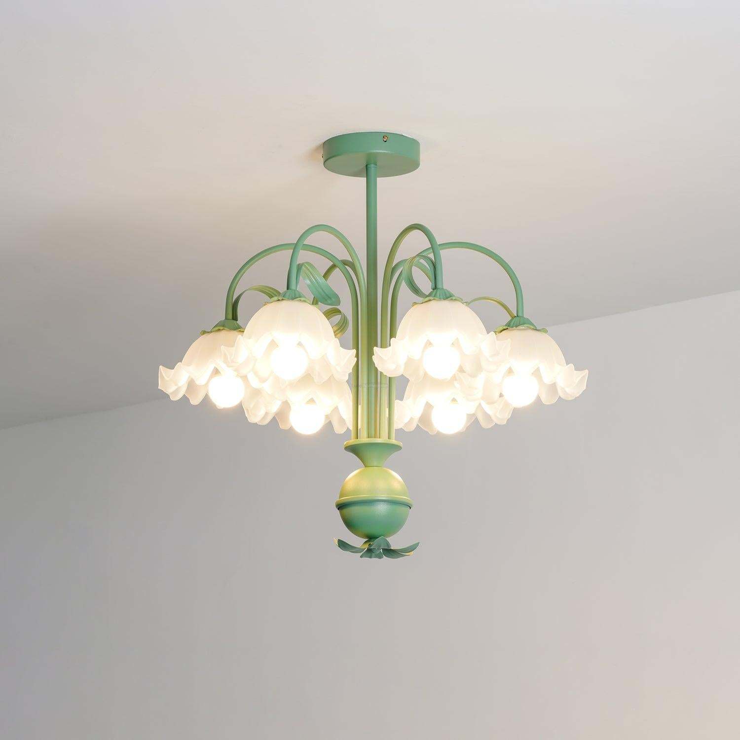 Bell Orchid Chandelier with 6 heads-Sylvia Space