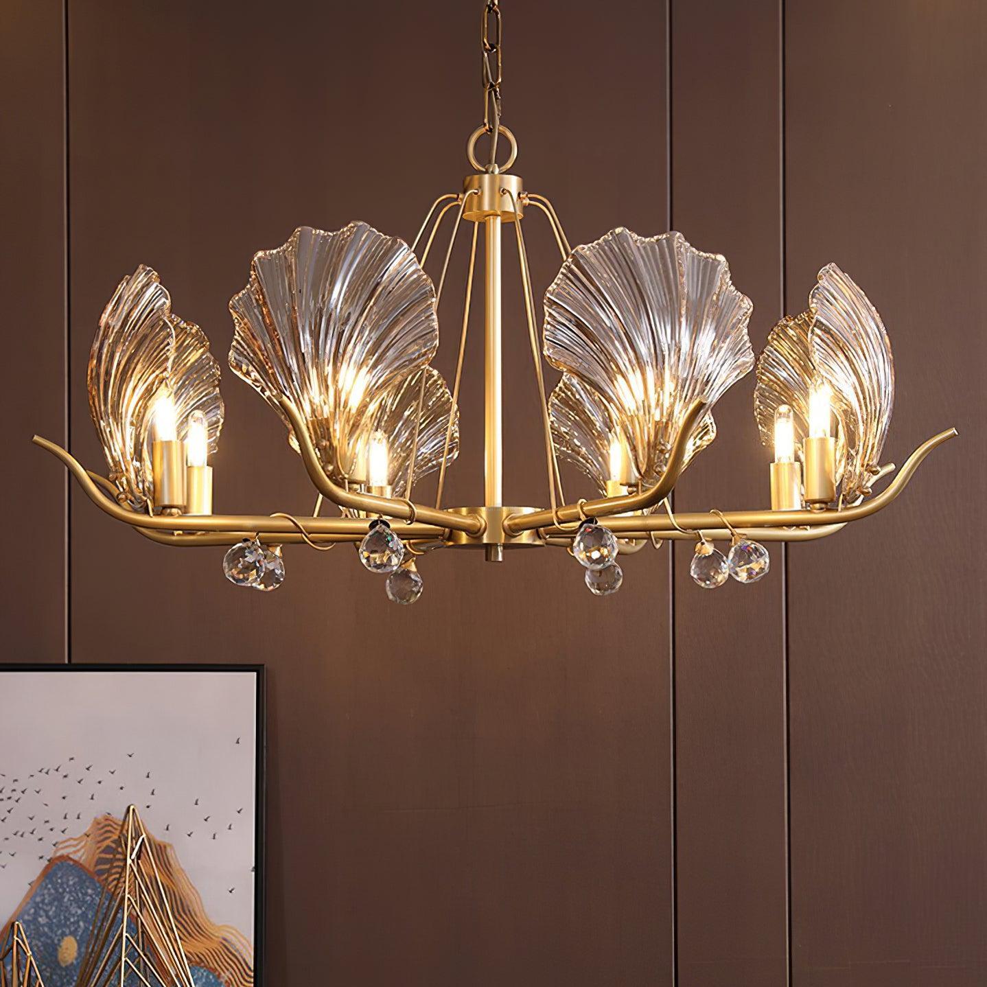 Shell Crystal Chandelier with 3/6/8 heads-Sylvia Space