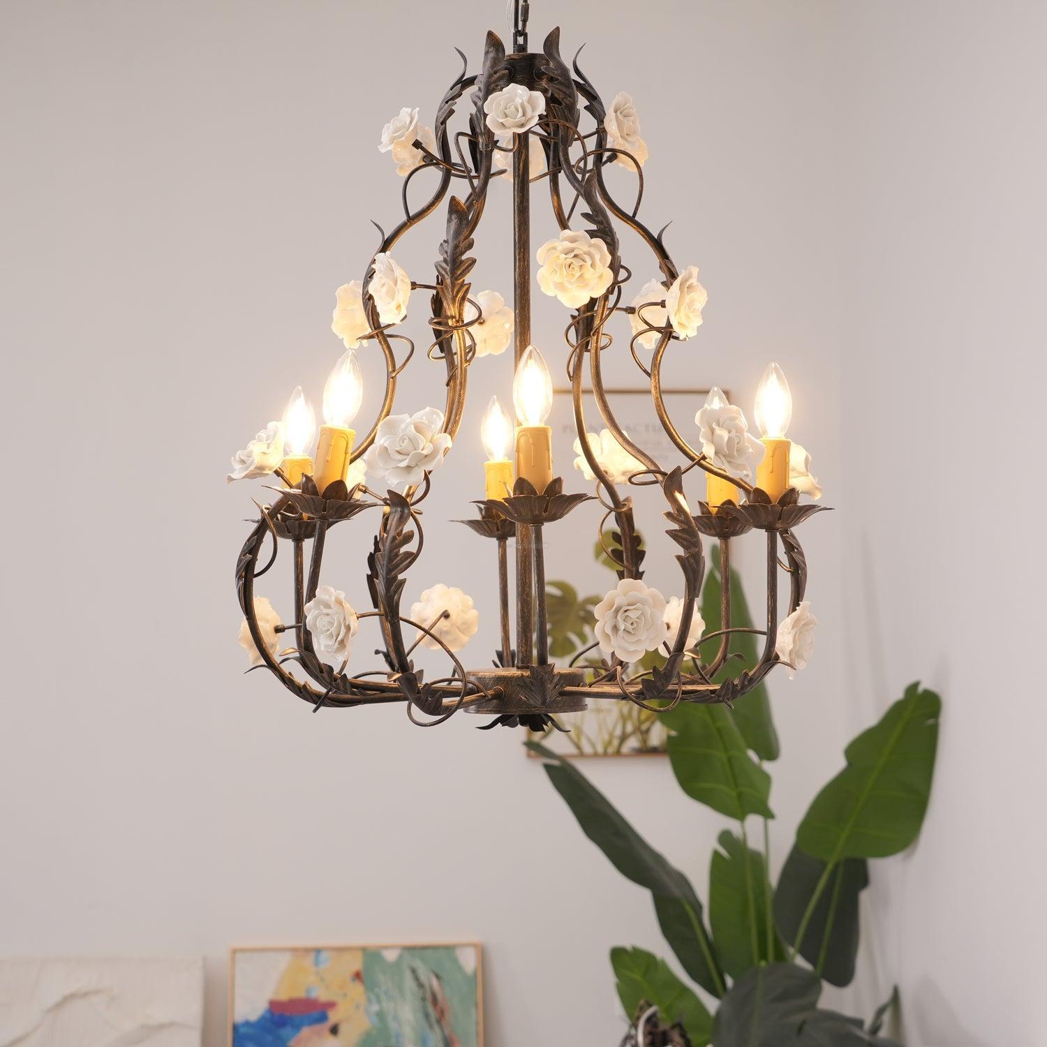 Florentine Rose Garden Chandelier with 5/6 heads-Sylvia Space