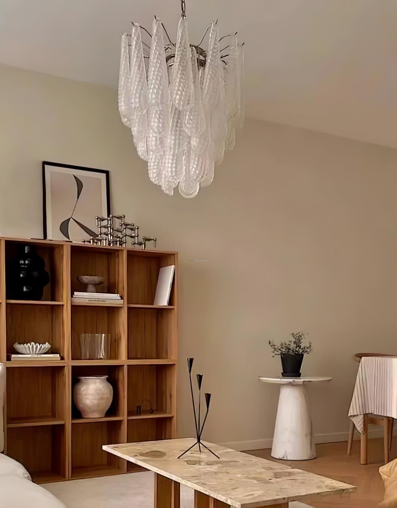 Grid Glass Style Waterfall Chandelier-Sylvia Space