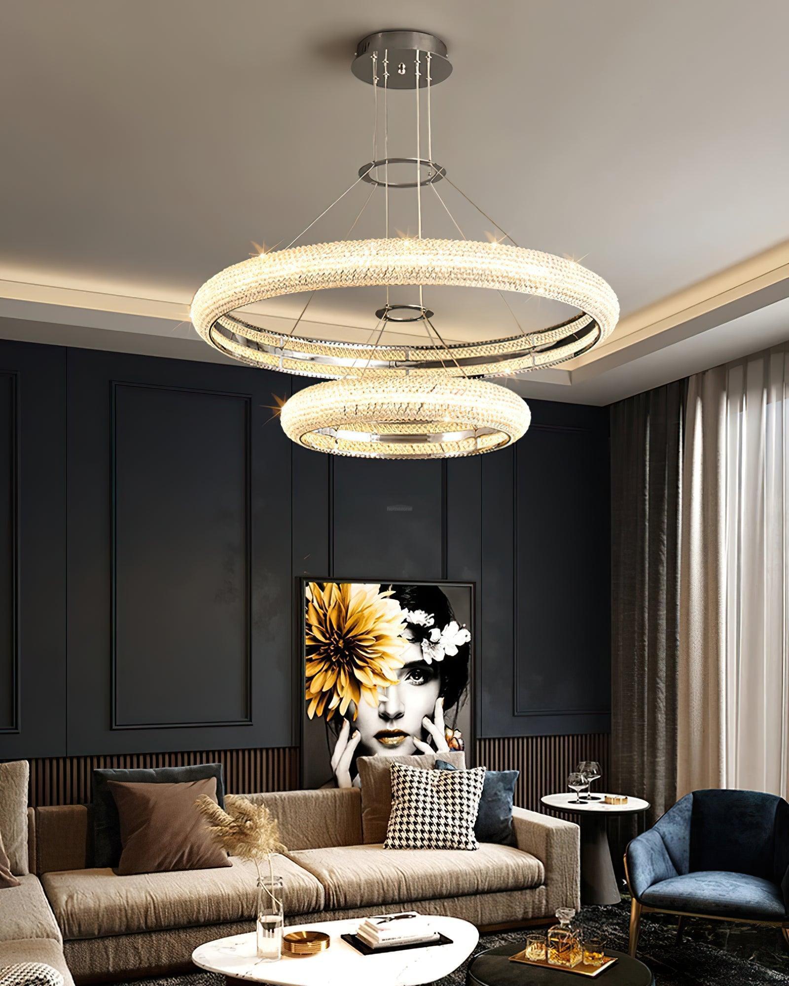Asscher Ring Chandelier ∅ 17.7″-Sylvia Space