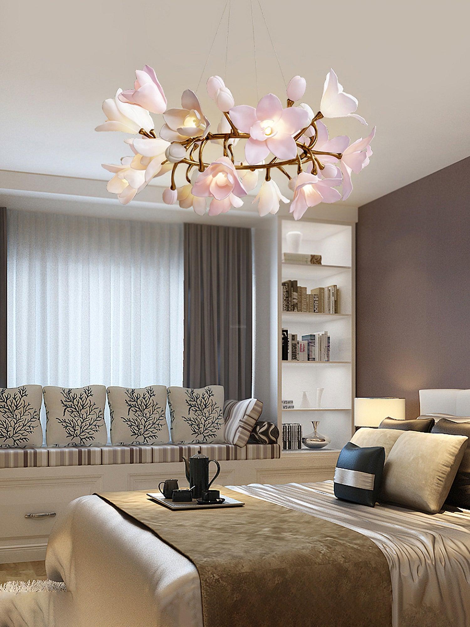 Circular Flower Blossom Chandelier-Sylvia Space