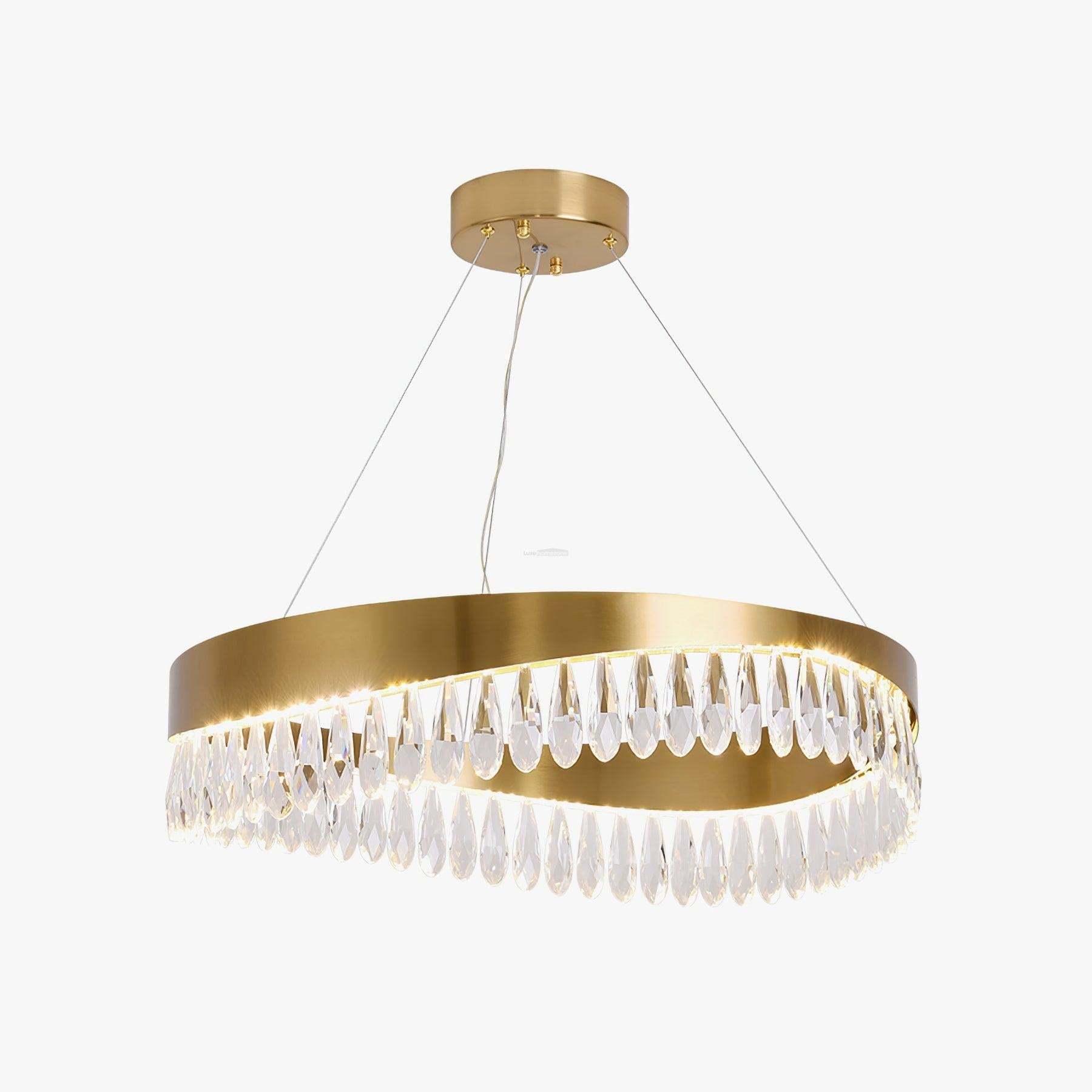 Crystal Sticks Round Chandelier-Sylvia Space