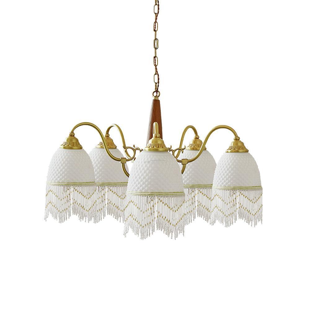 Mesh Tassel Glass Chandelier ∅ 19.7″-Sylvia Space