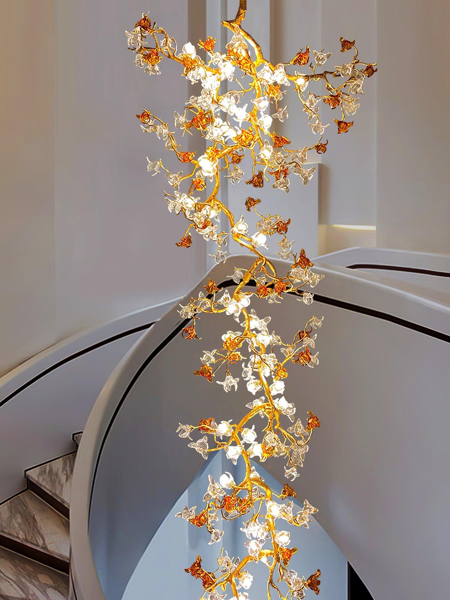 Brass Maple Long Branch Chandelier-Sylvia Space