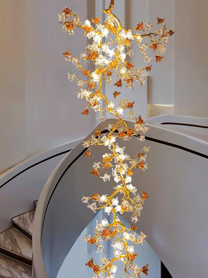 Brass Maple Long Branch Chandelier-Sylvia Space