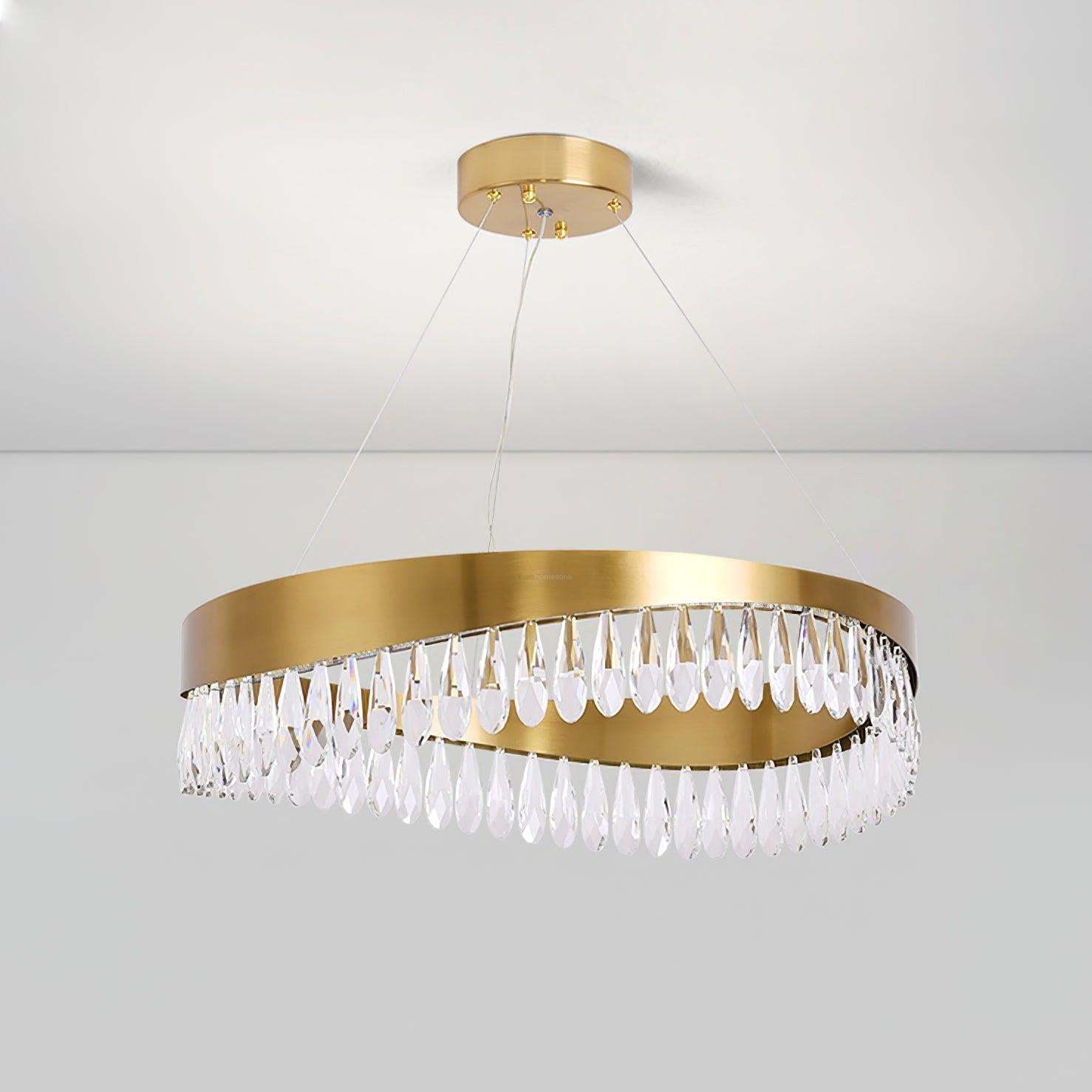 Crystal Sticks Round Chandelier-Sylvia Space