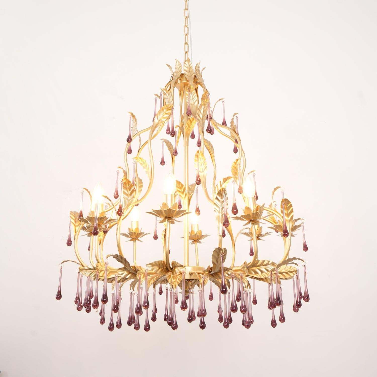 Amethyst Drops Crystal Chandelier with 6/8 heads-Sylvia Space