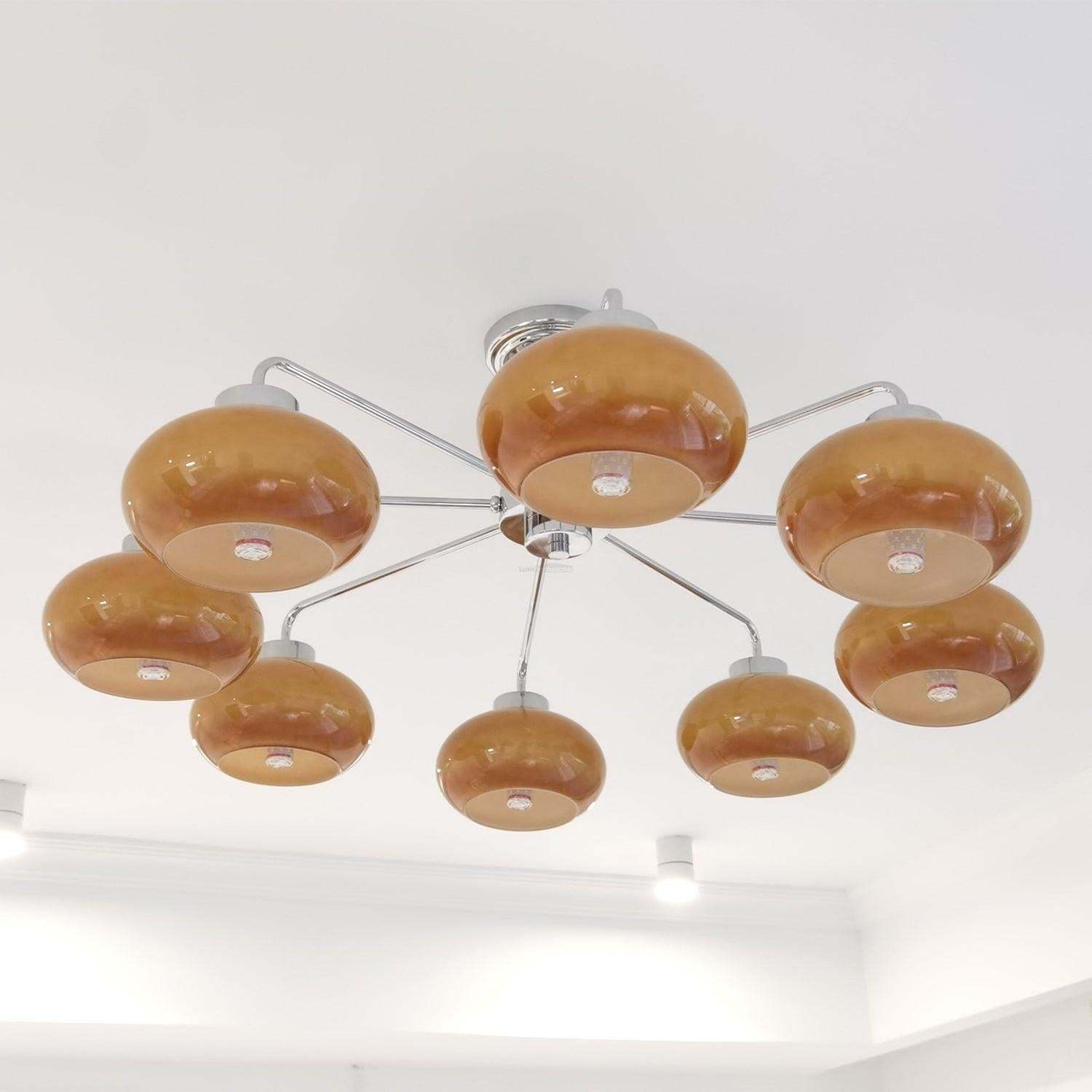 Oval Persimmon Chandelier ∅ 21.7″-Sylvia Space