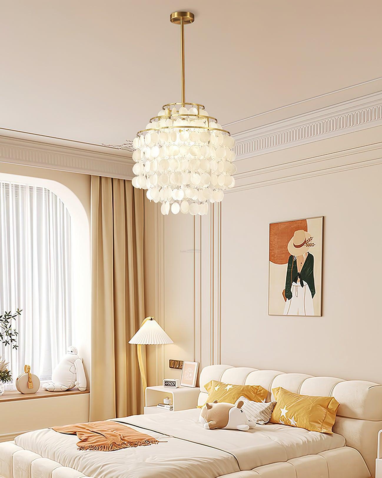 Round Shell Chandelier B with 2/3/4/5 layer-Sylvia Space