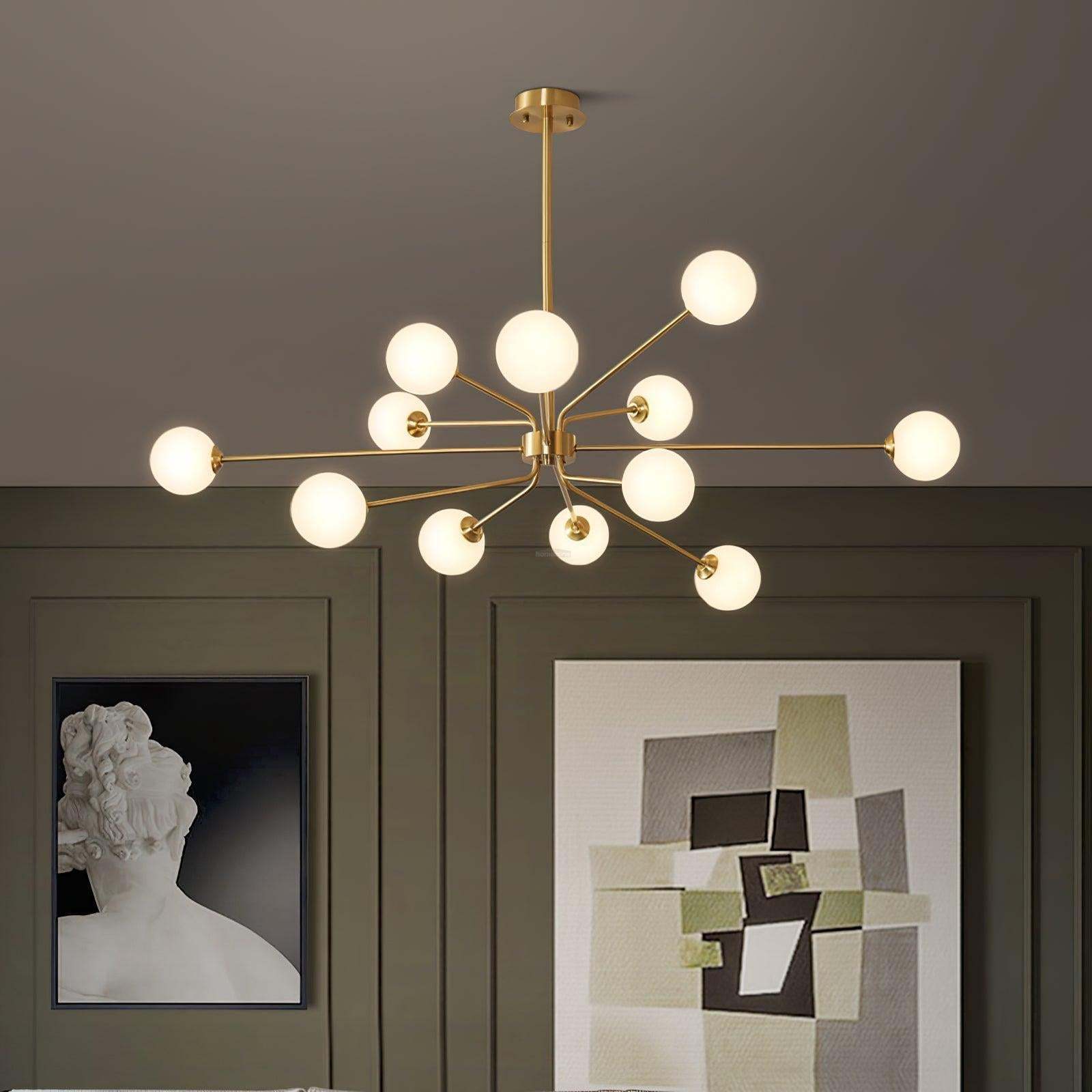 Solaire Arm Chandelier with 6/9/12 heads-Sylvia Space