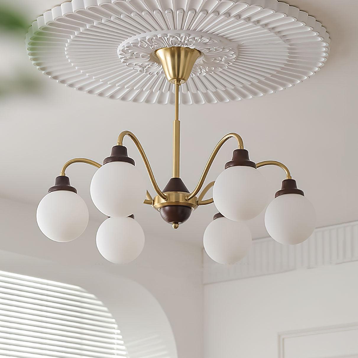 Solid Wood Magic Bean Chandelier with 4/6/8 heads-Sylvia Space