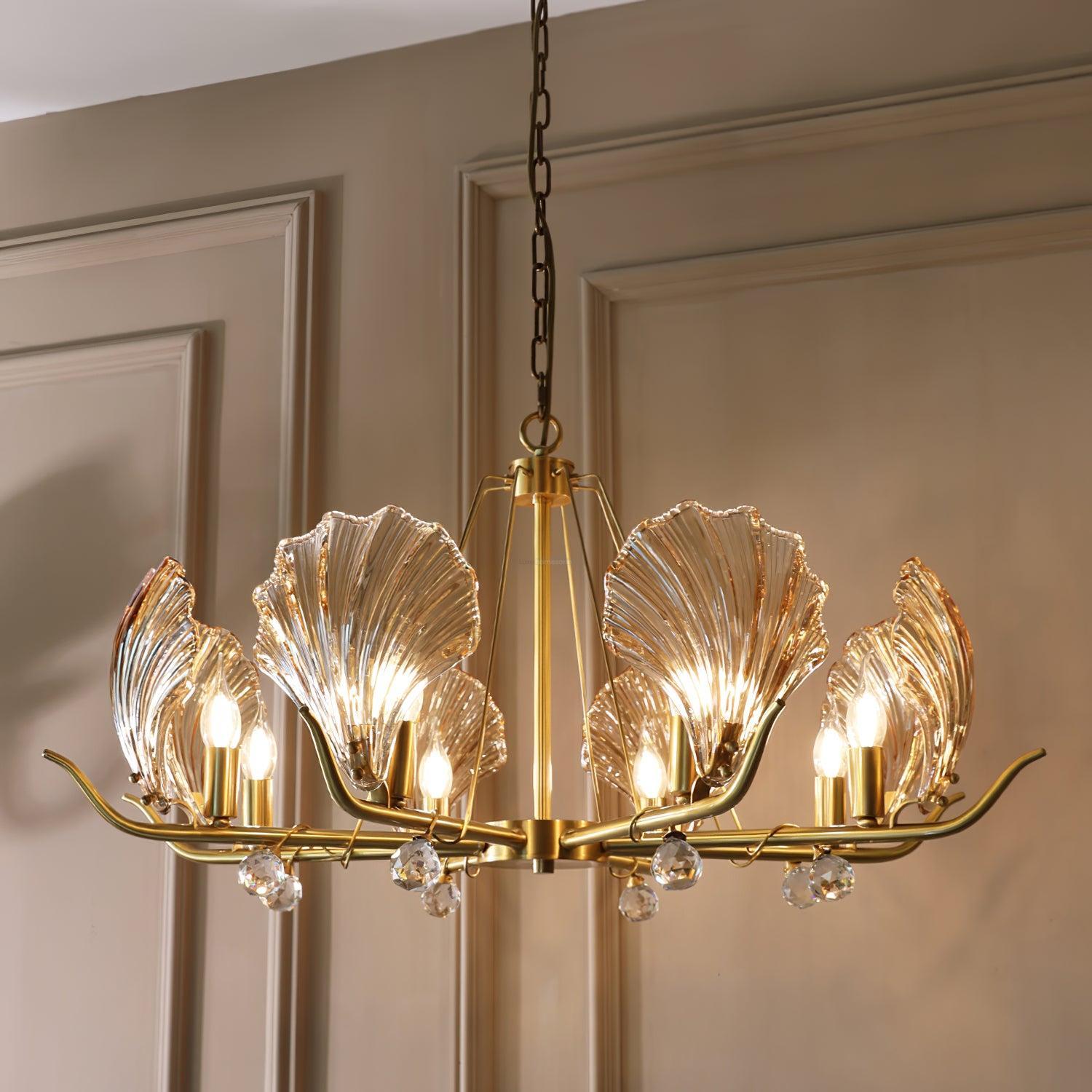 Shell Crystal Chandelier with 3/6/8 heads-Sylvia Space