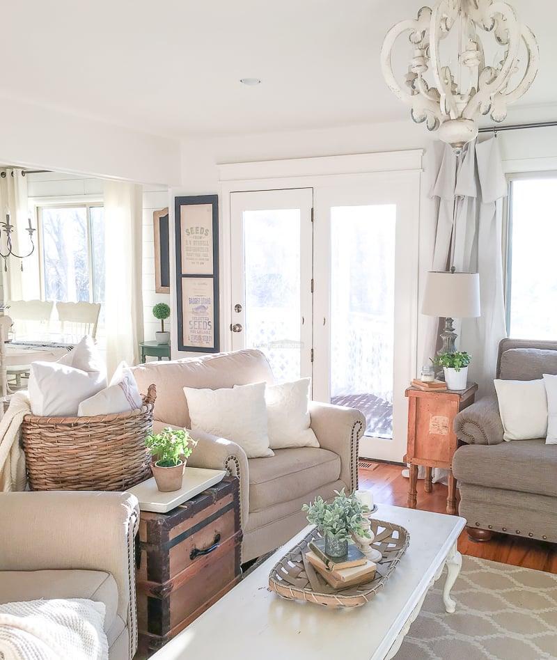 Antique White Style Chandelier Φ 19.7″-Sylvia Space