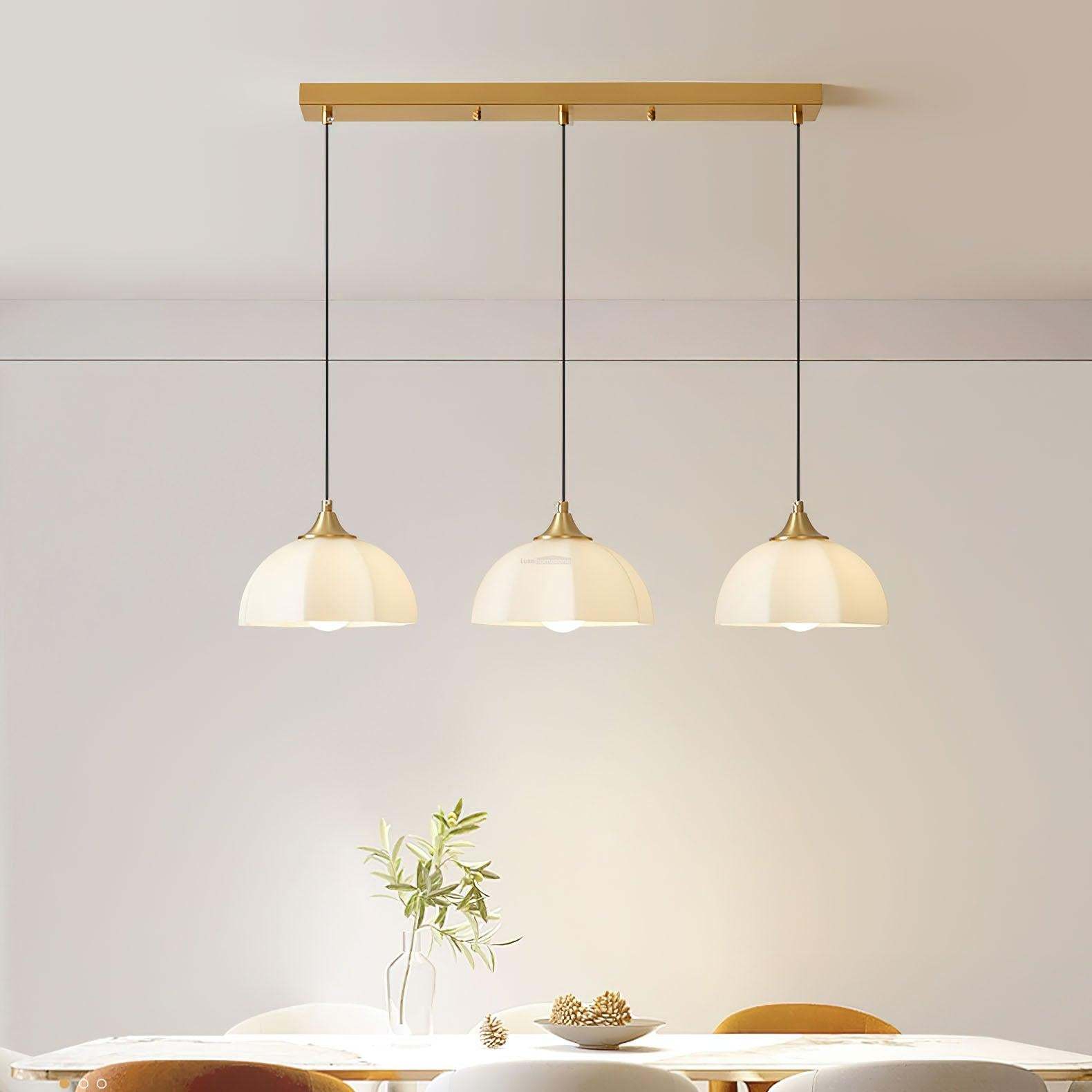 Octagonal Glass Bowl Chandelier with 3/5/8 heads-Sylvia Space