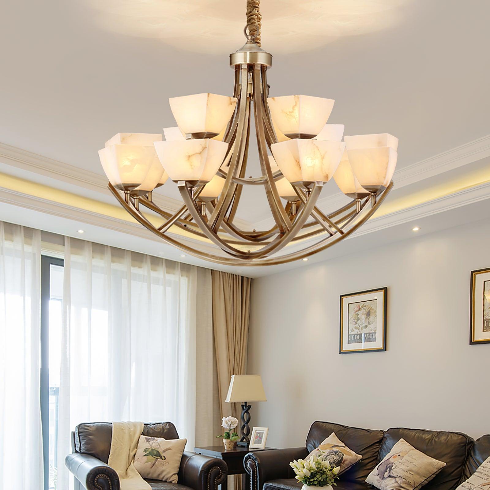 Dover Brass Chandelier with 8 heads-Sylvia Space