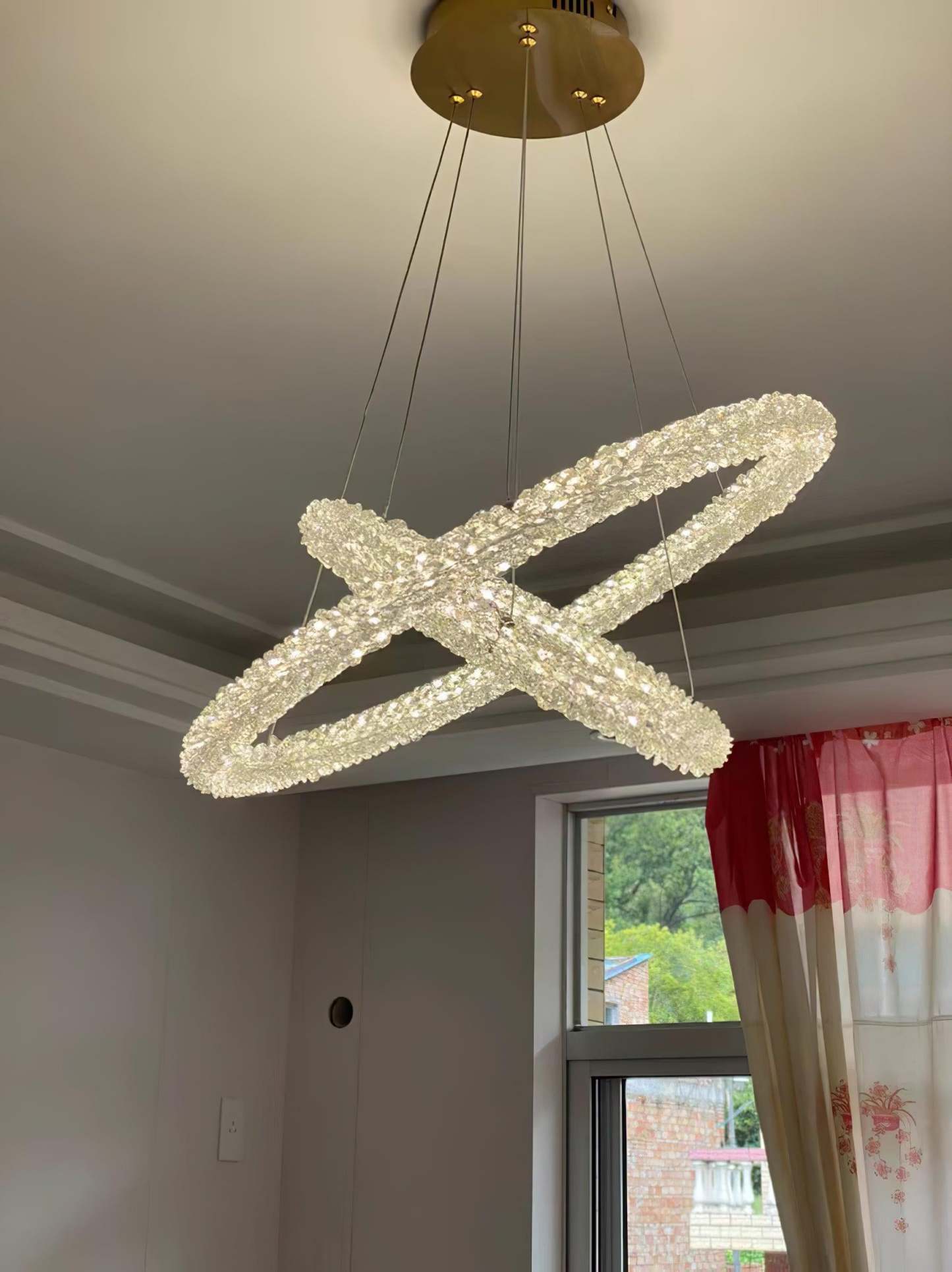Crystal Ring Chandeliers-Sylvia Space