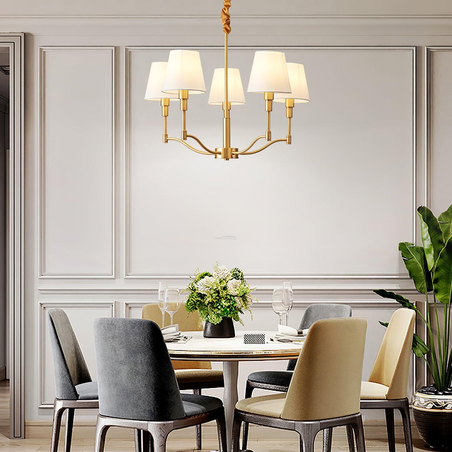 Meridian Mid Century Brass Chandelier with 3/5/8 heads-Sylvia Space