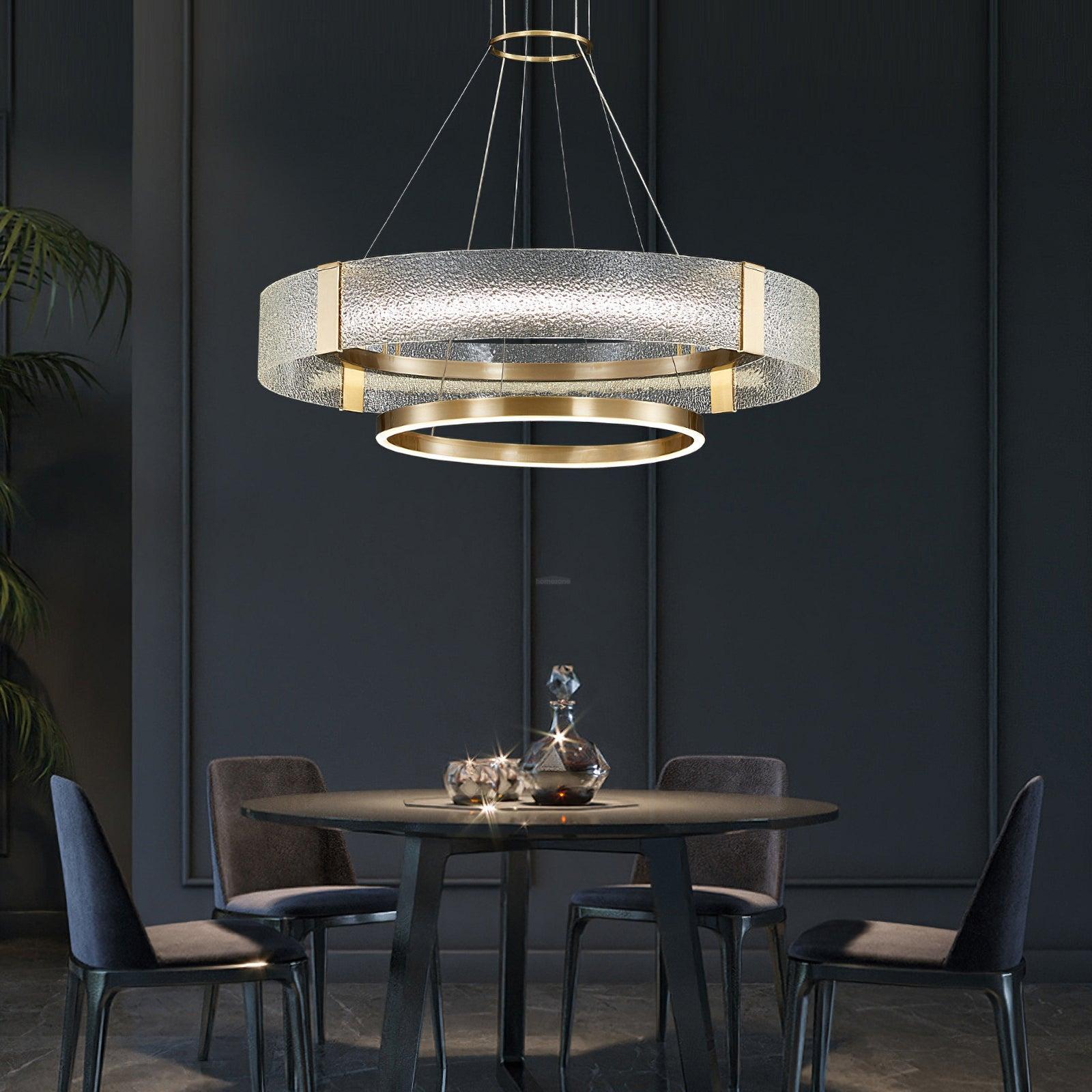 Ripple Glass Chandelier with 1/2/3 Tier-Sylvia Space