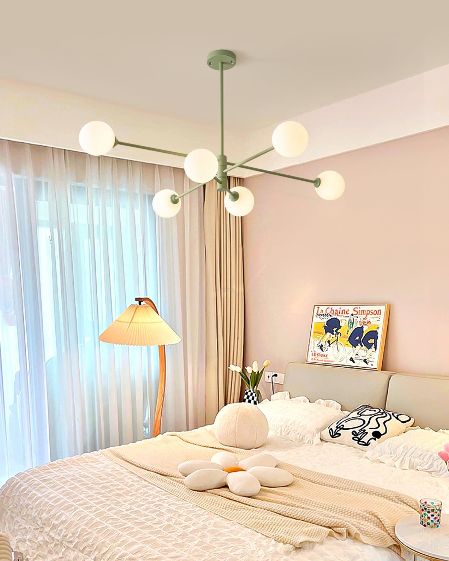 Orbi Green Chandelier with 4/6/8 heads-Sylvia Space