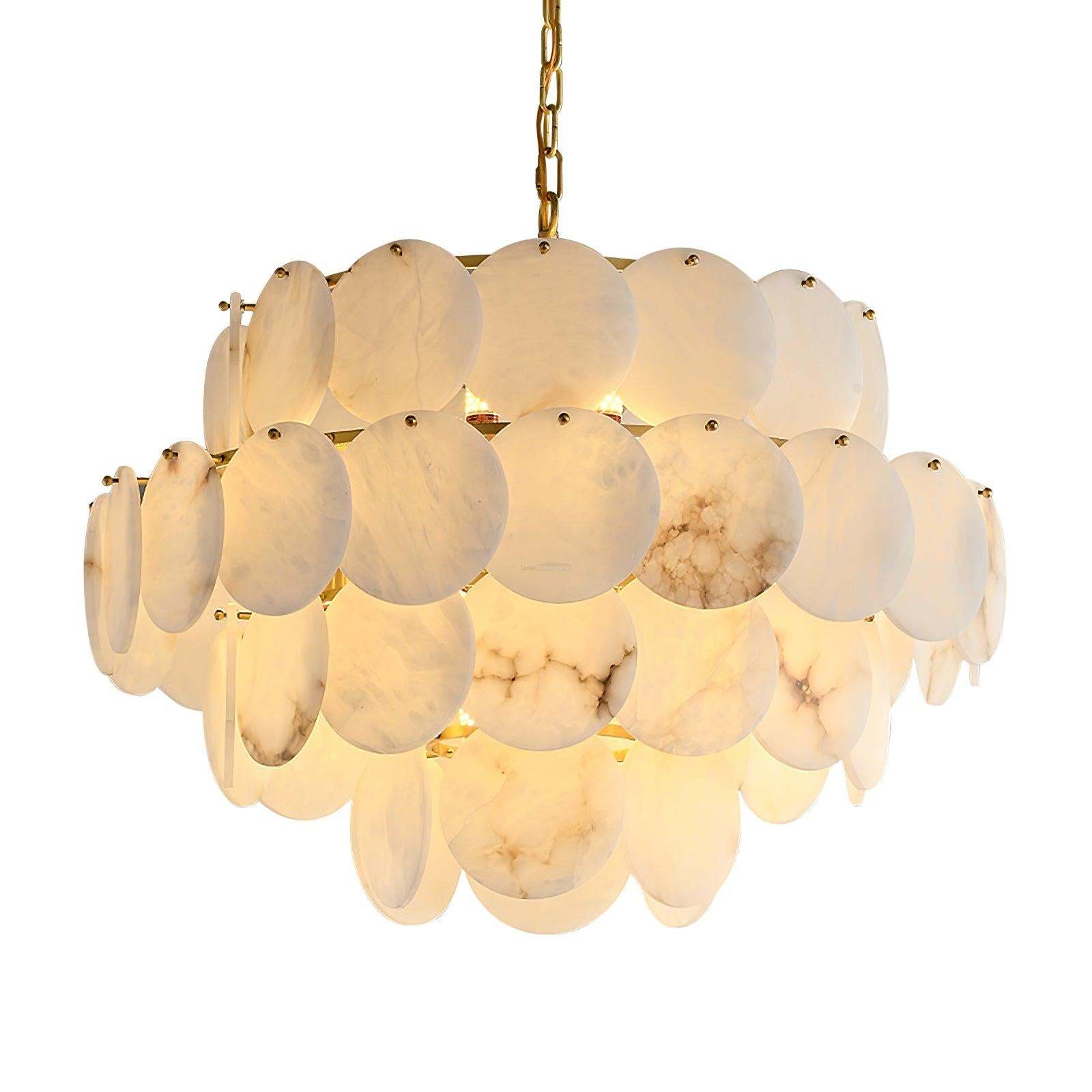 Alabaster Shell Brass Chandelier with 2/3/4/5/6 layer-Sylvia Space