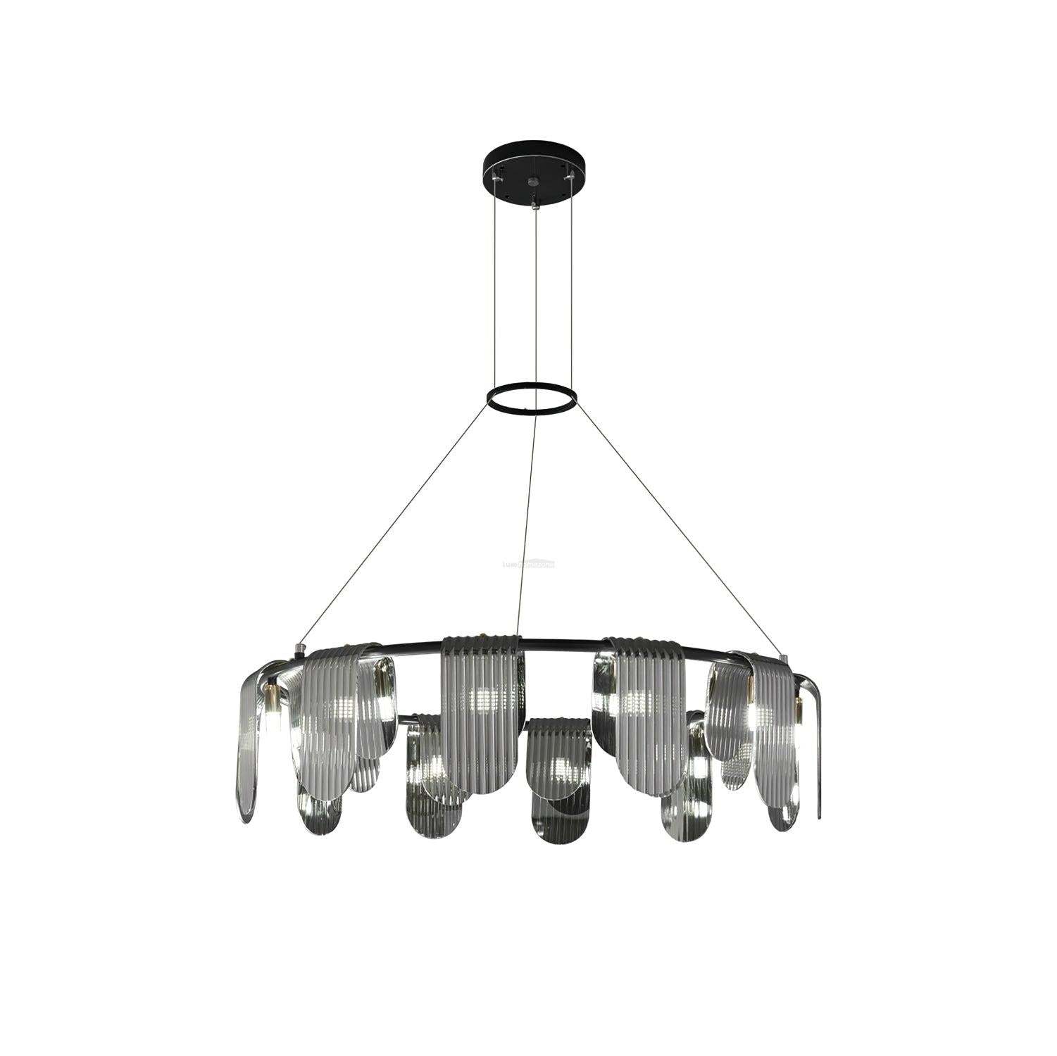 Folioles Brass Chandelier with 6/9/12 lamps-Sylvia Space
