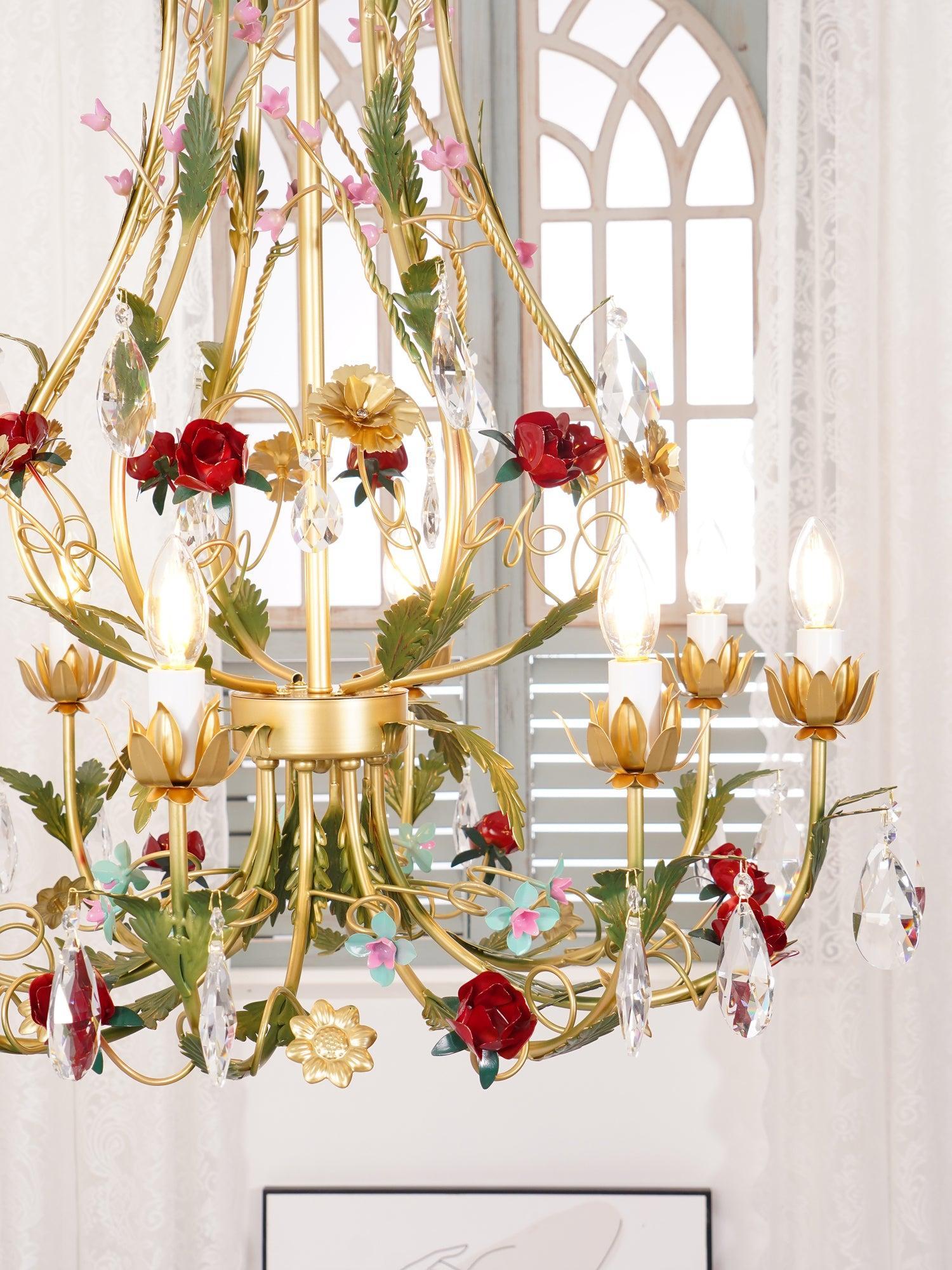 Rose Love Chandelier with 6/8 heads-Sylvia Space