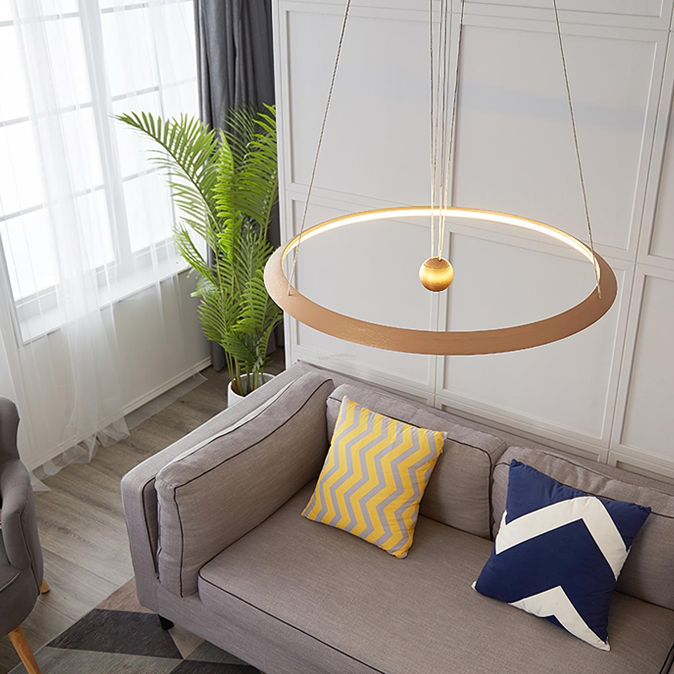 Circular LED Chandelier ∅ 23.6″-Sylvia Space