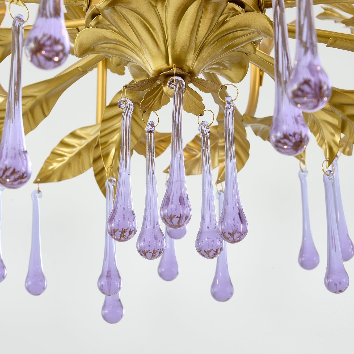 Amethyst Drops Crystal Chandelier with 6/8 heads-Sylvia Space