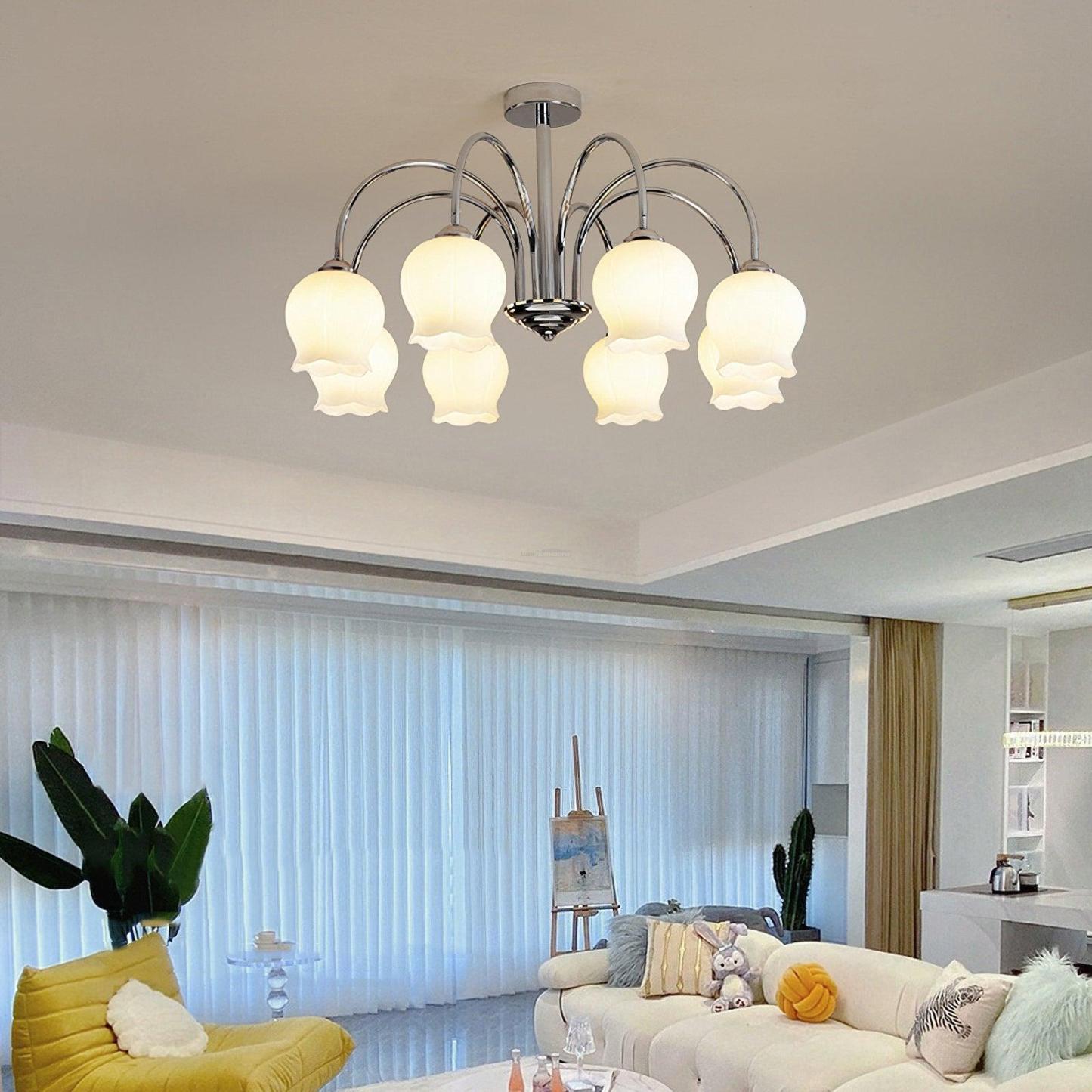 Floral Glass Chandelier with 5/6/8 heads-Sylvia Space