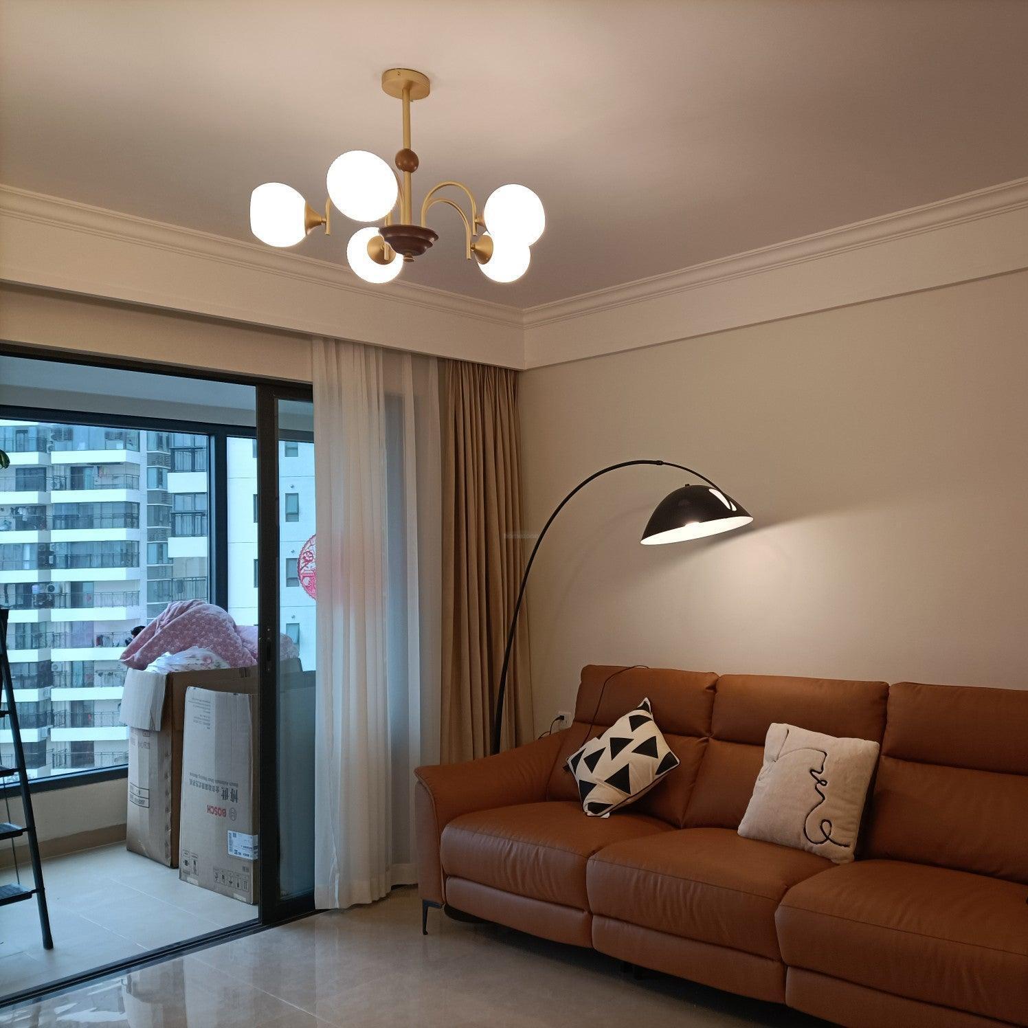 Sculptural Glass Ribbed Chandelier with 3/4/5/6/8 heads-Sylvia Space