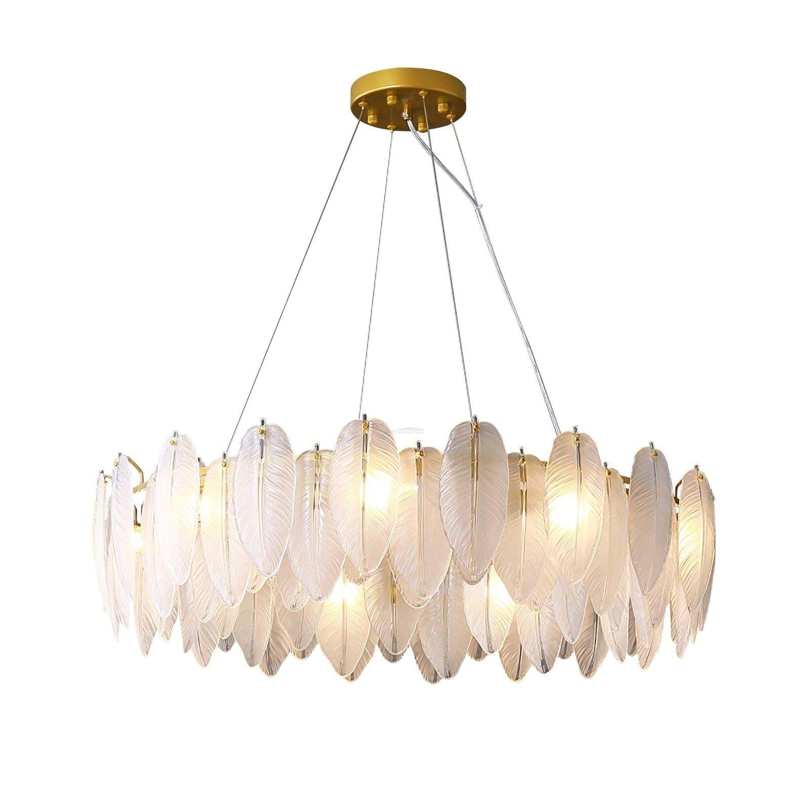 Glass Feather Style Chandelier-Sylvia Space