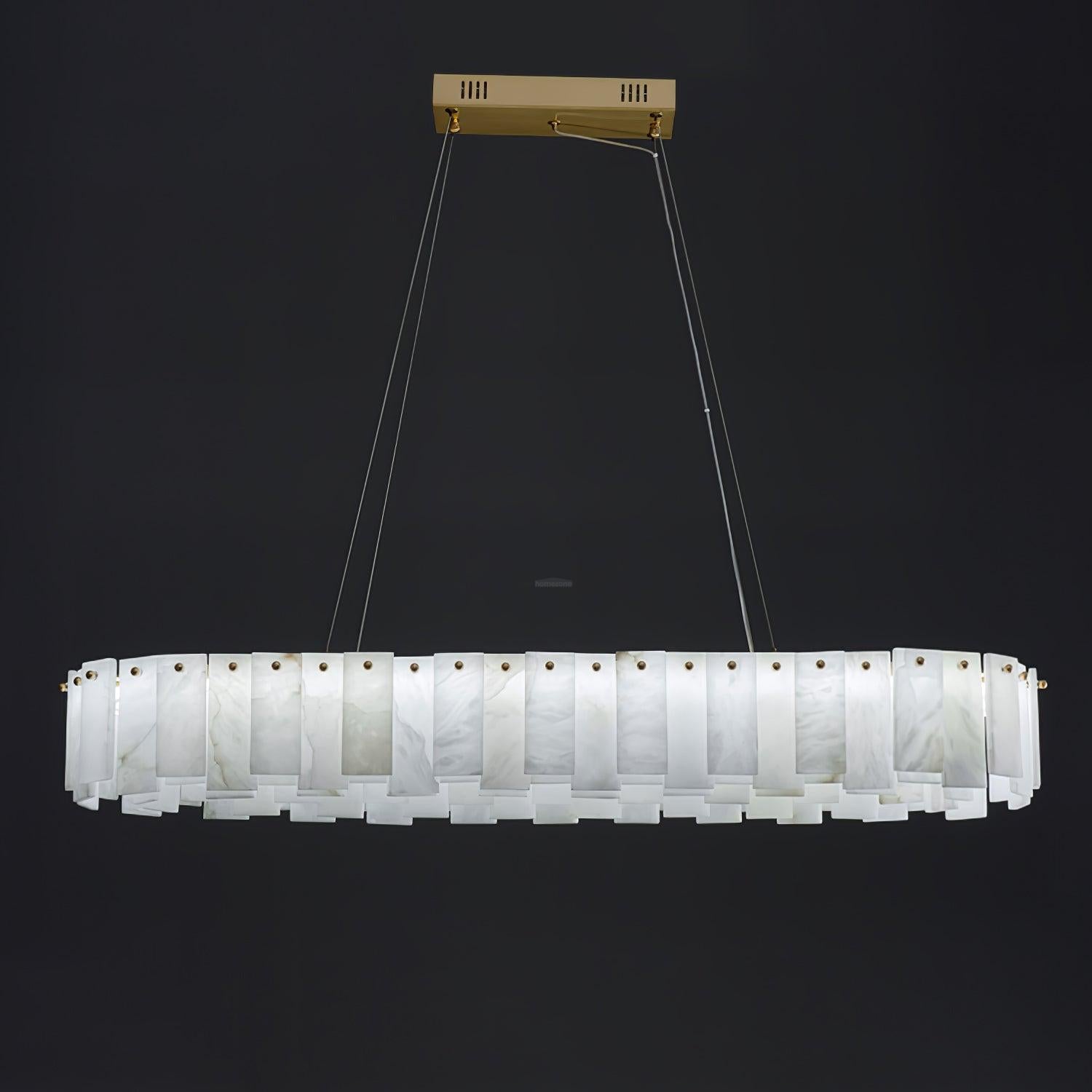 Celestial Alabaster Round/Square Chandelier-Sylvia Space