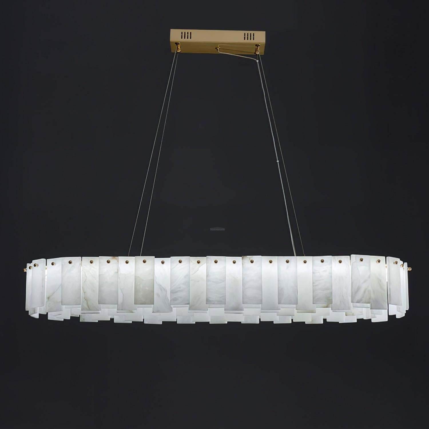 Celestial Alabaster Round/Square Chandelier-Sylvia Space