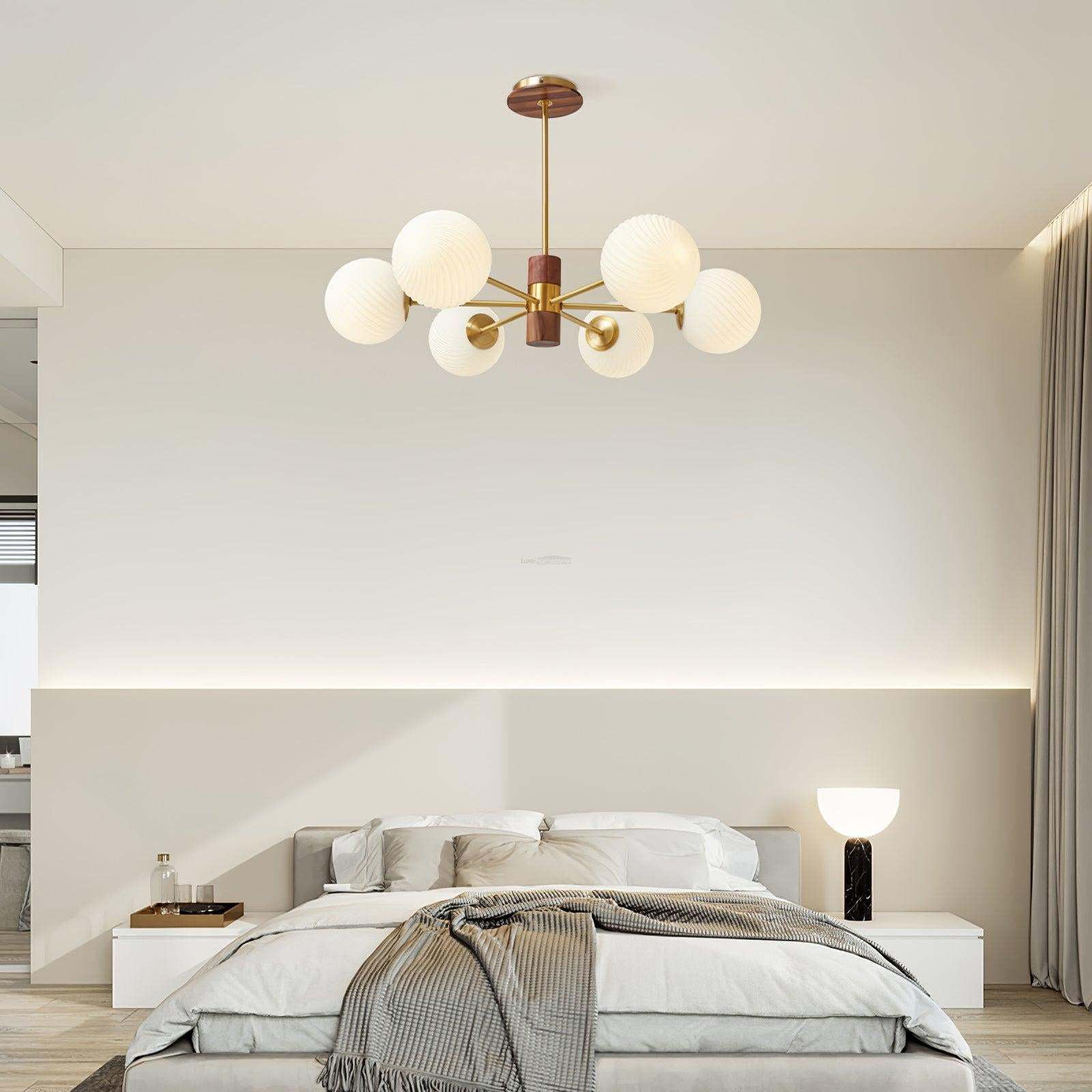 Ribbed Babble Glass Chandelier with 6/9 heads-Sylvia Space